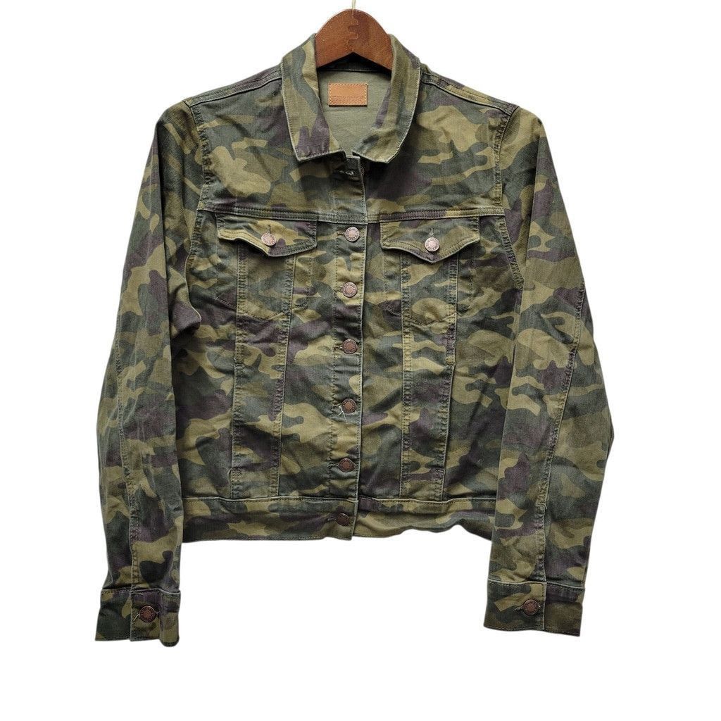 Judy Blue Judy Blue Womens Camouflage Long-Sleeves Denim Jacket Medium Size M / US 6-8 / IT 42-44 - 2 Thumbnail