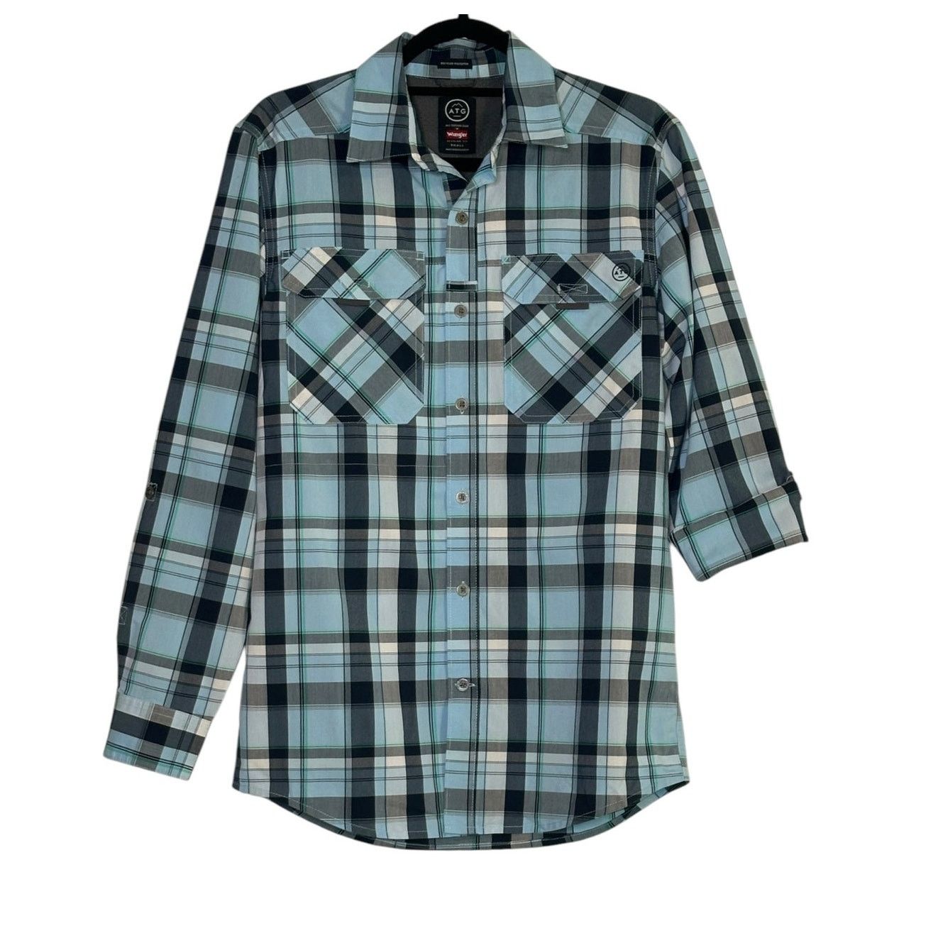 Wrangler Wrangler Blue Plaid ATG Utility Regular Fit Shirt size S Size US S / EU 44-46 / 1 - 1 Thumbnail