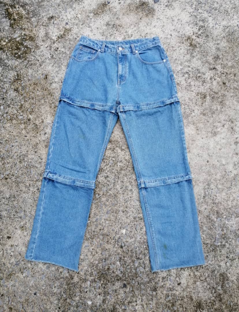 Designer Unknown Brand Detachable Parts Denim Jeans Size US 30 / EU 46 - 2 Thumbnail