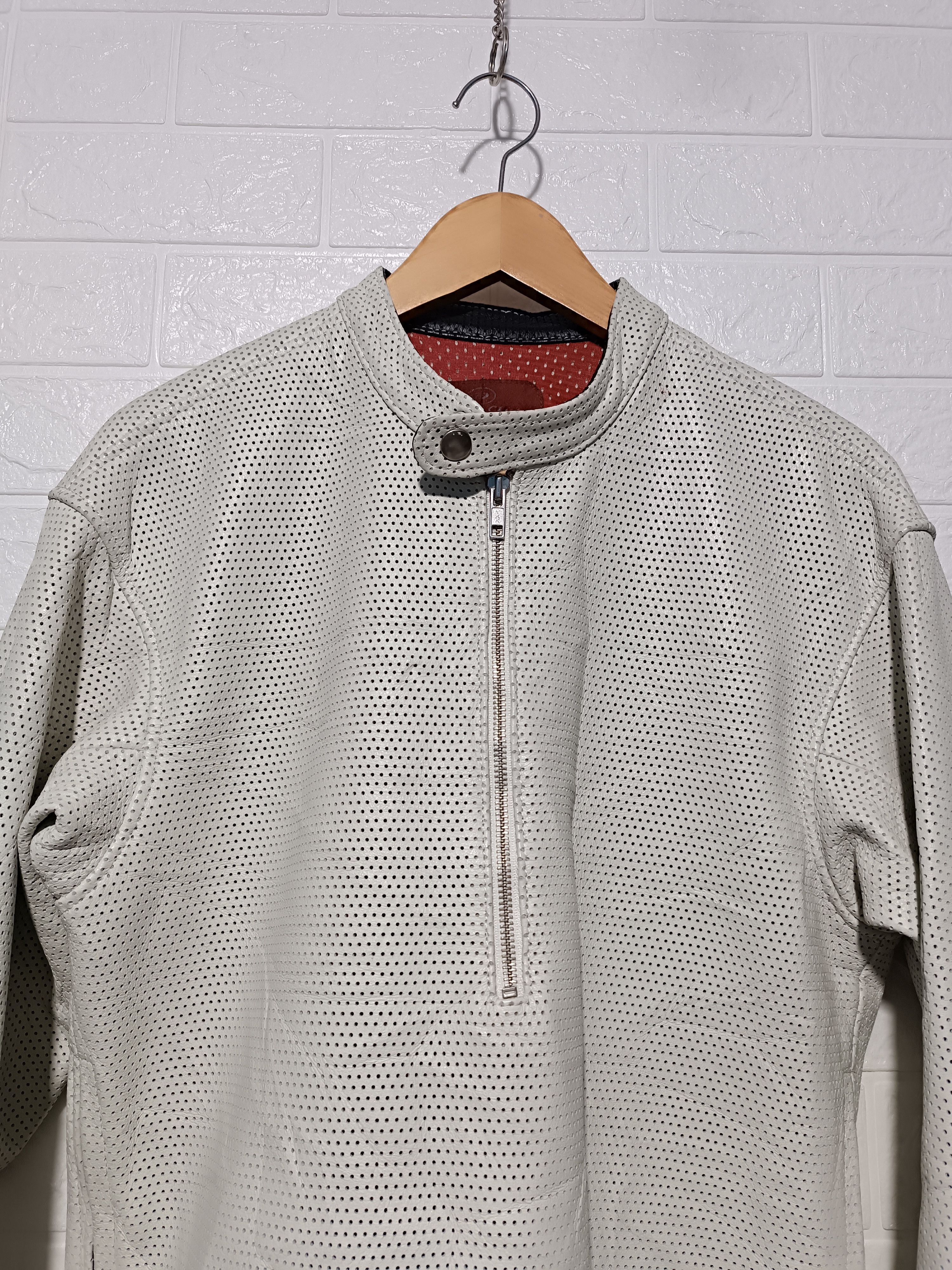 Japanese Brand Dover Club Mesh Riding Leather Half Zip Jacket Size US M / EU 48-50 / 2 - 3 Thumbnail