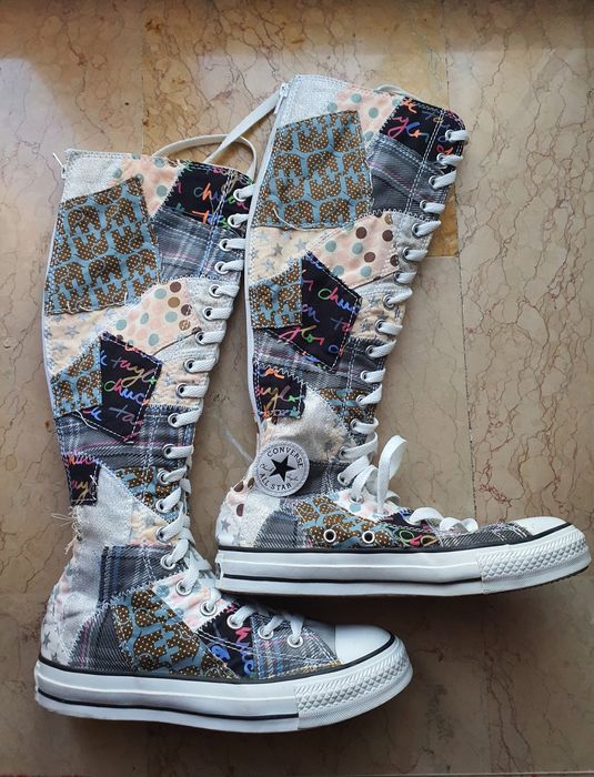 Converse patchwork best sale knee high