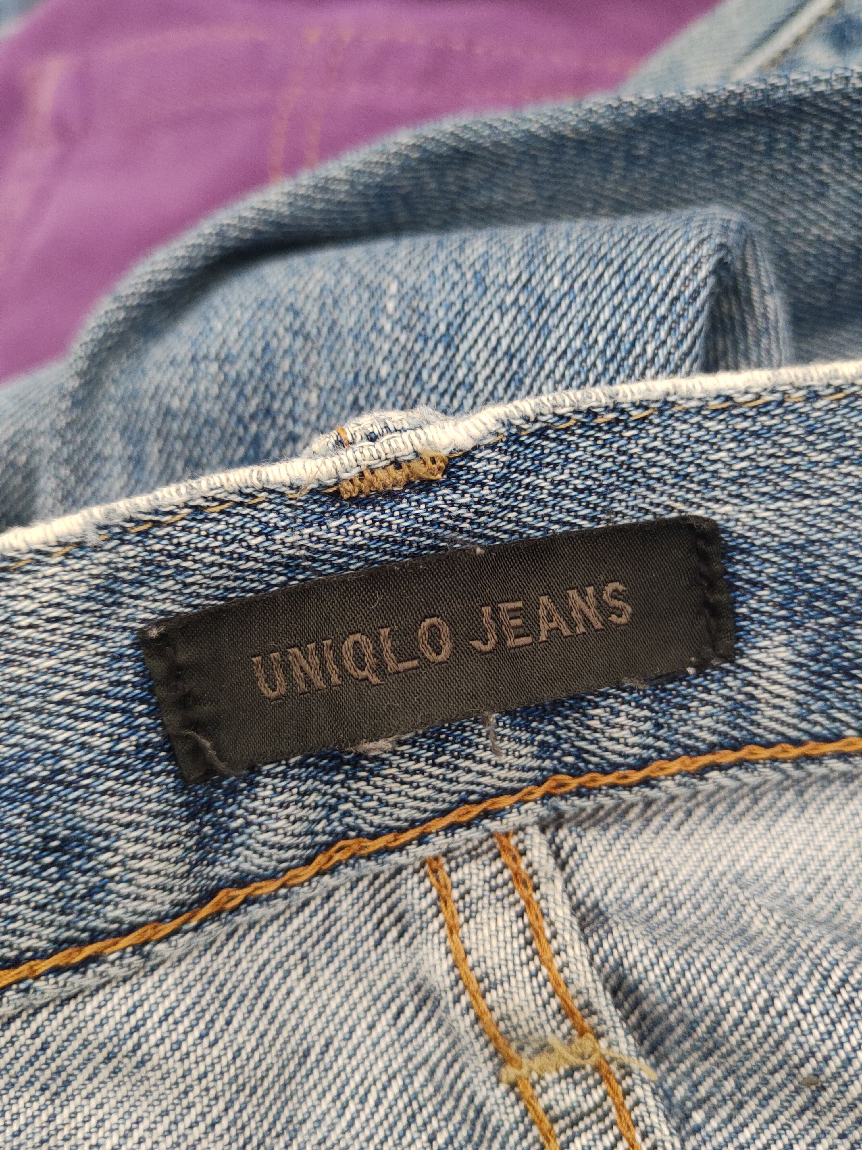 Japanese Brand Uniqlo fabric by kaihara Blue Distressed Ripped Jeans #W1871 Size US 34 / EU 50 - 17 Thumbnail