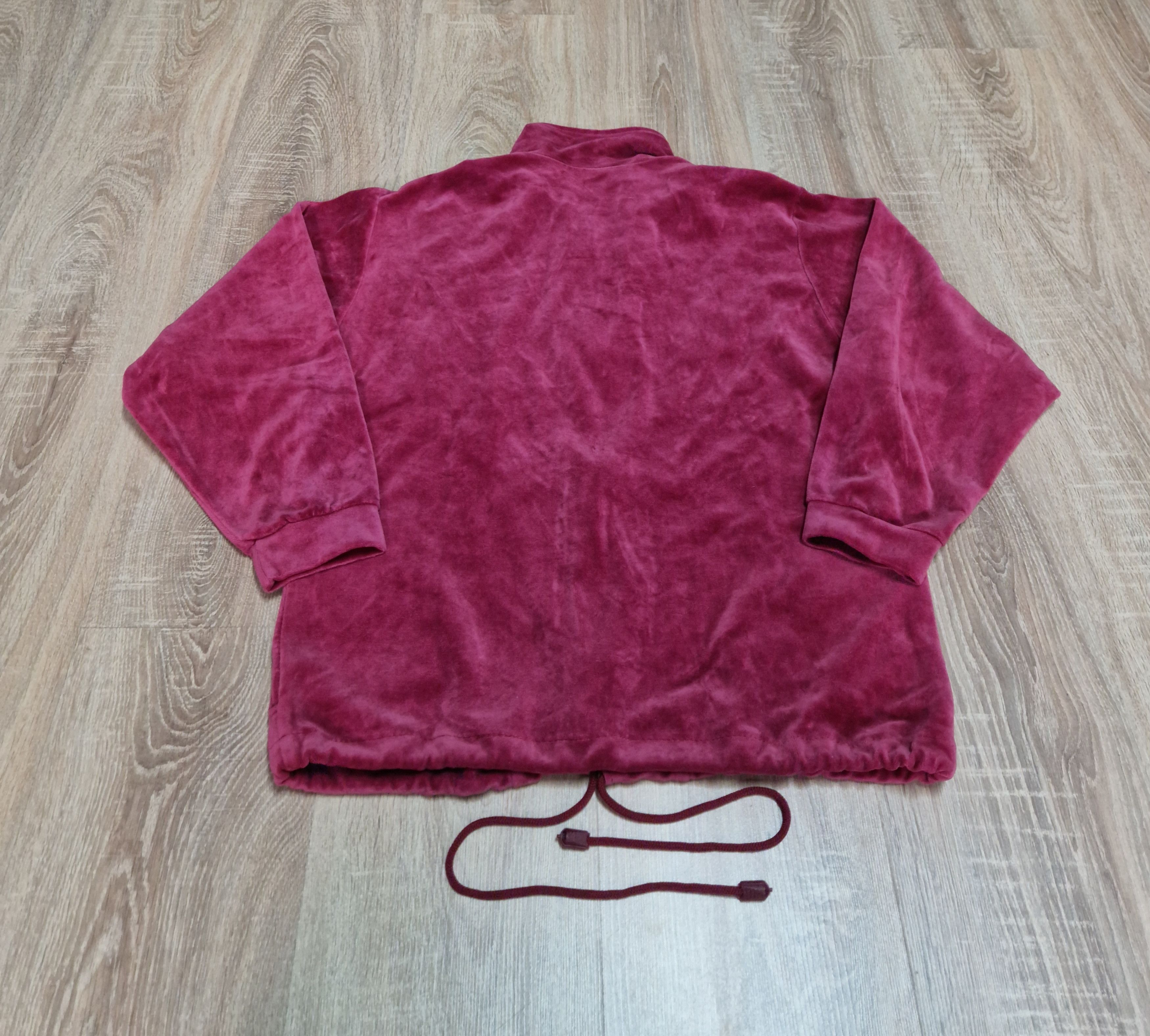 Other Vintage 80s 90s Velour Geometric Track Jacket Maroon M Size M / US 6-8 / IT 42-44 - 2 Thumbnail