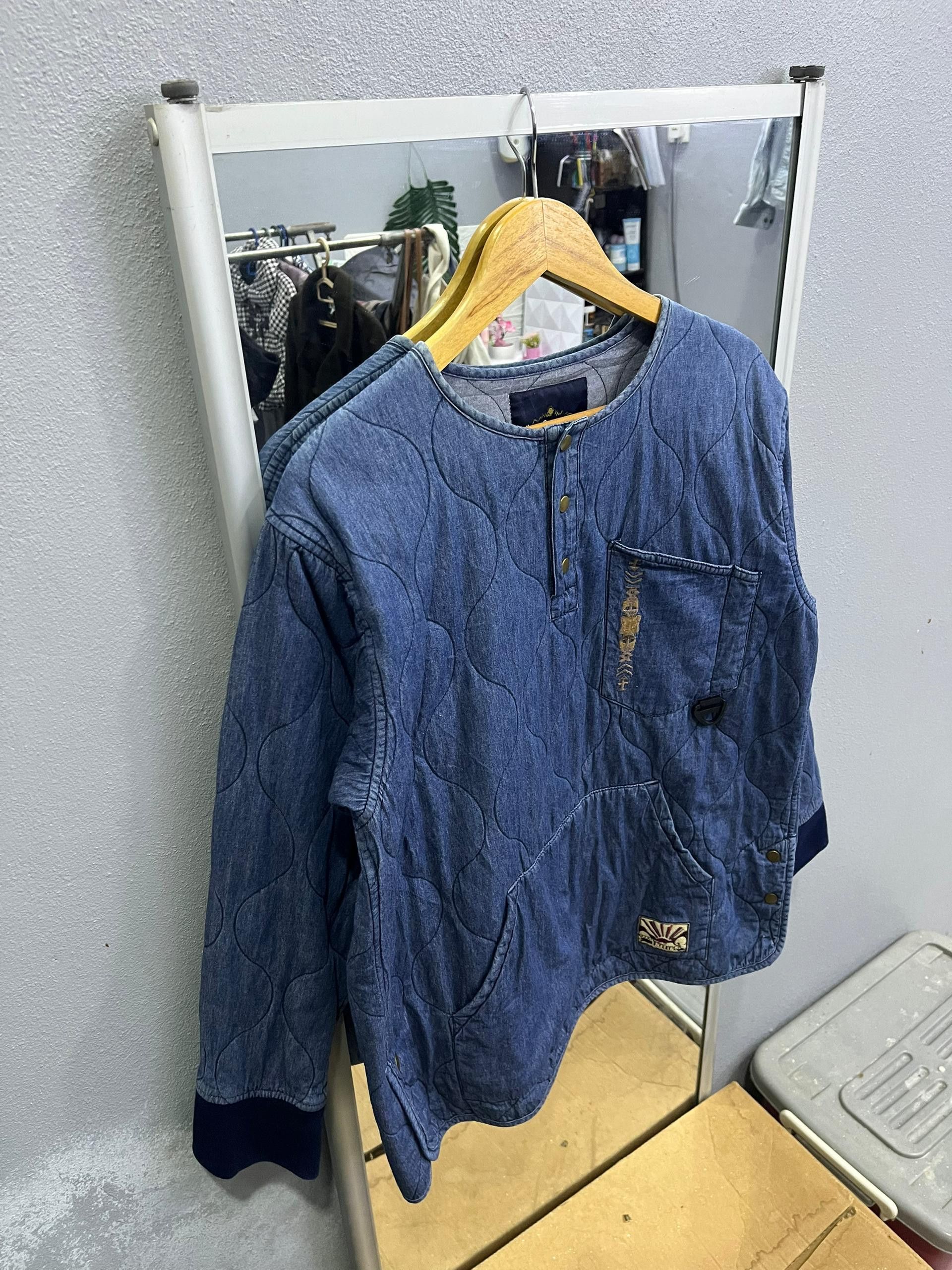 GRN Amina x grn Embroidered Indigo Quilt Jacket Size US L / EU 52-54 / 3 - 3 Thumbnail