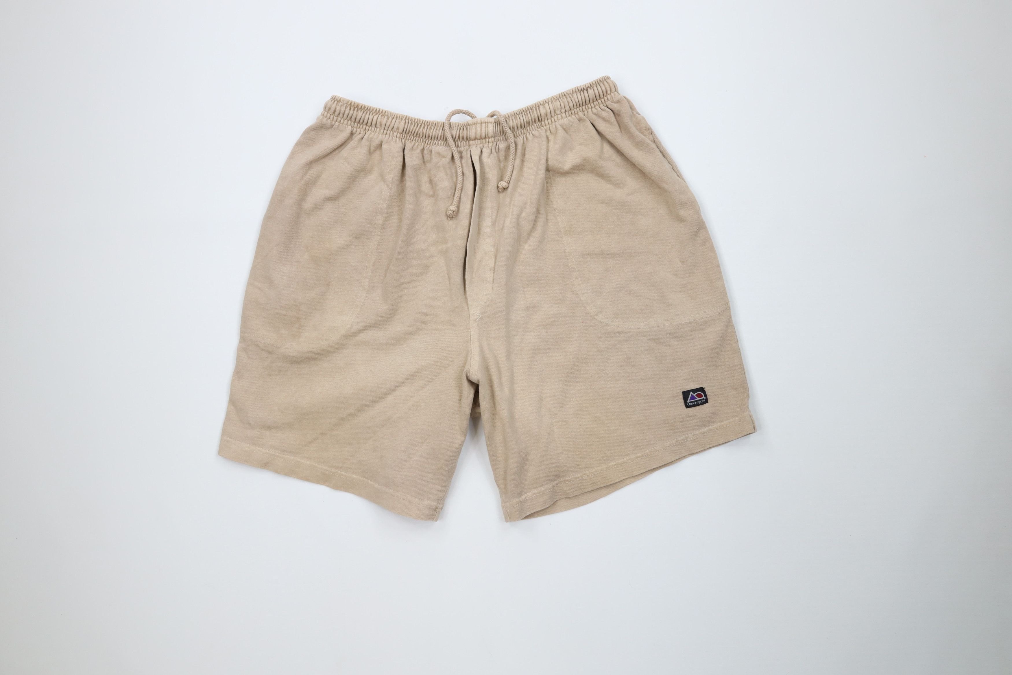 Vintage Vintage 90s Streetwear Cotton Pigment Stonewash Shorts Beige Size US 34 / EU 50 - 1 Thumbnail