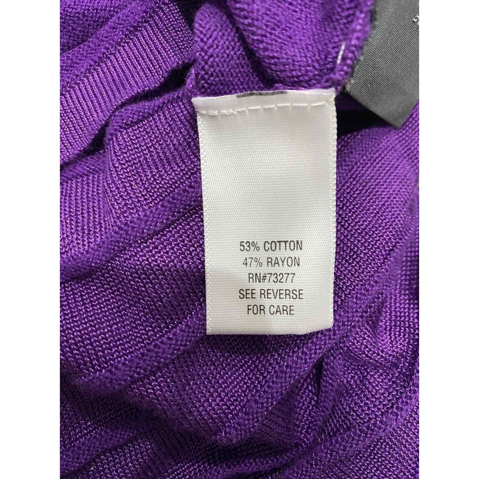 Dana Lee Dana Buchman sweater Purple Size L Cotton Top A001374 Size L / US 10 / IT 46 - 6 Thumbnail