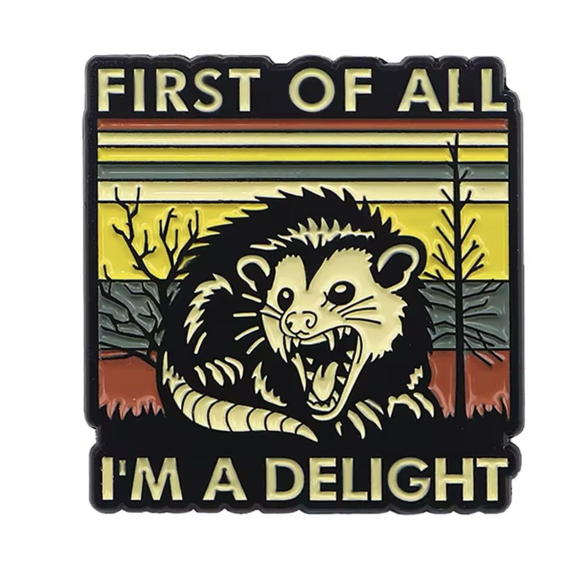 Designer I’m delight opossum enamal pin Size ONE SIZE - 1 Thumbnail