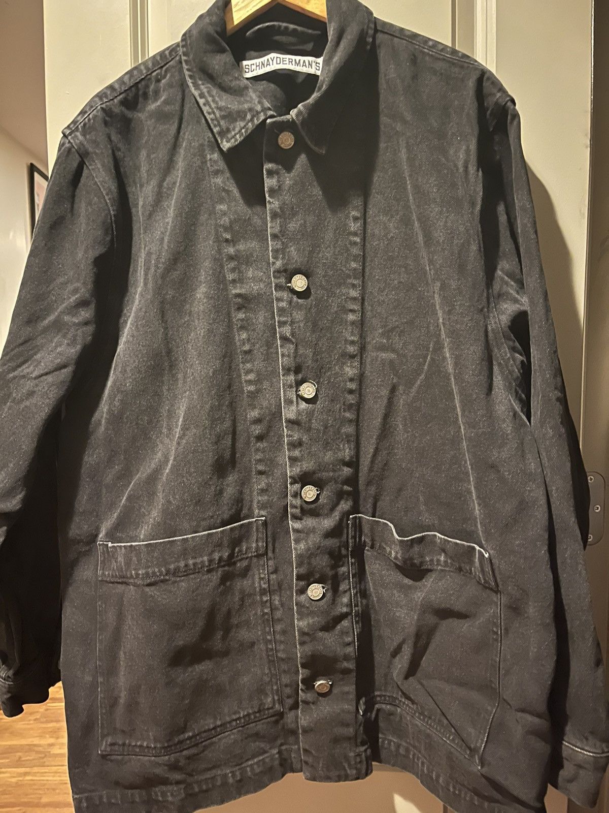 Schnaydermans Schnayderman's Black Army Denim Jacket Size US XXL / EU 58 / 5 - 1 Thumbnail