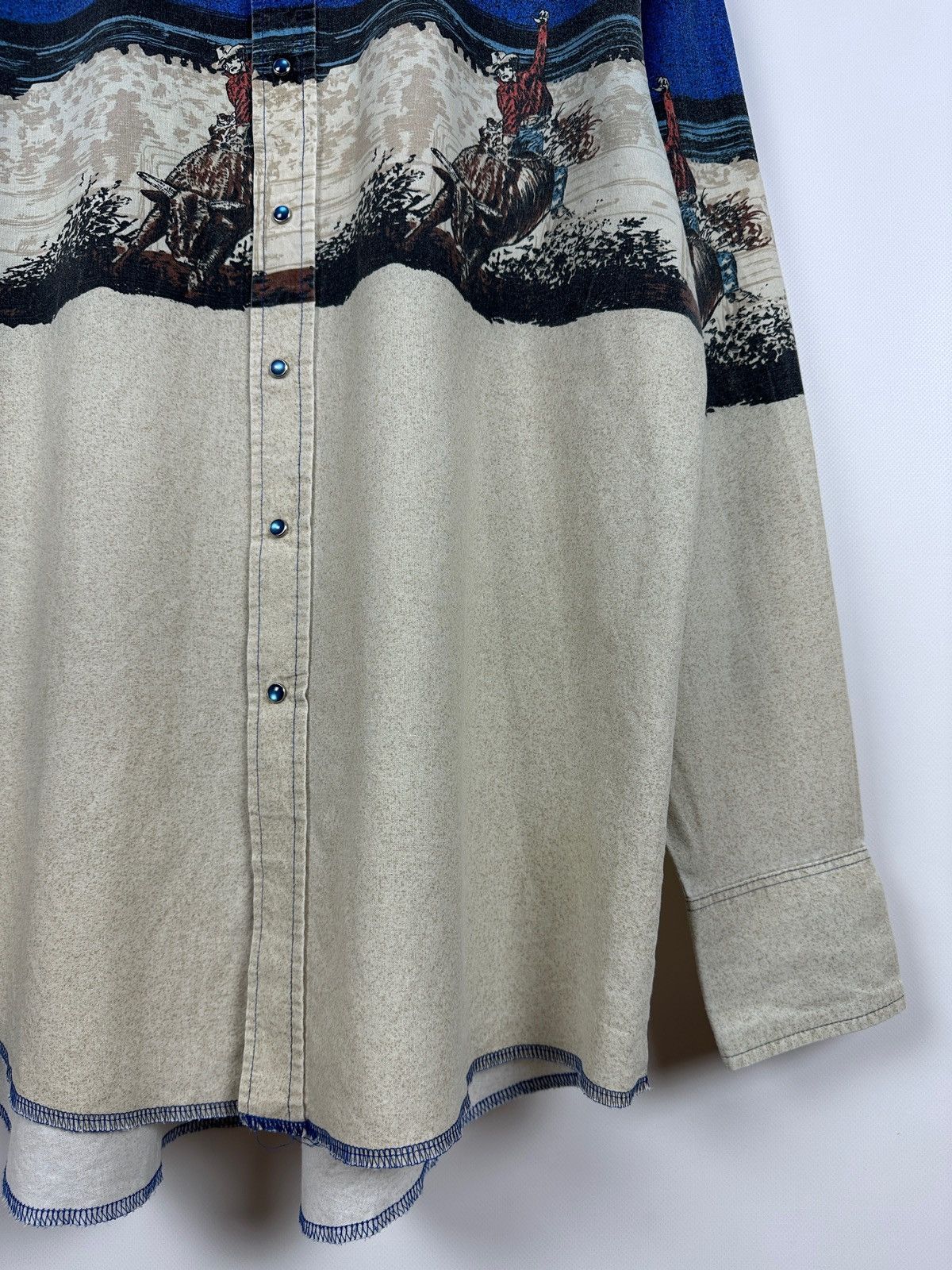 Vintage Vintage Wrangler Western Pearl Snap Horses Rodeo Shirt Size US XL / EU 56 / 4 - 9 Thumbnail