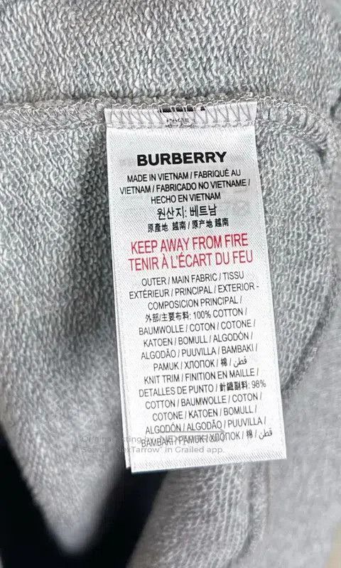 Burberry Burberry Men's Light Gray Cotton Sweatshirt. Size US XS / EU 42 / 0 - 5 Thumbnail