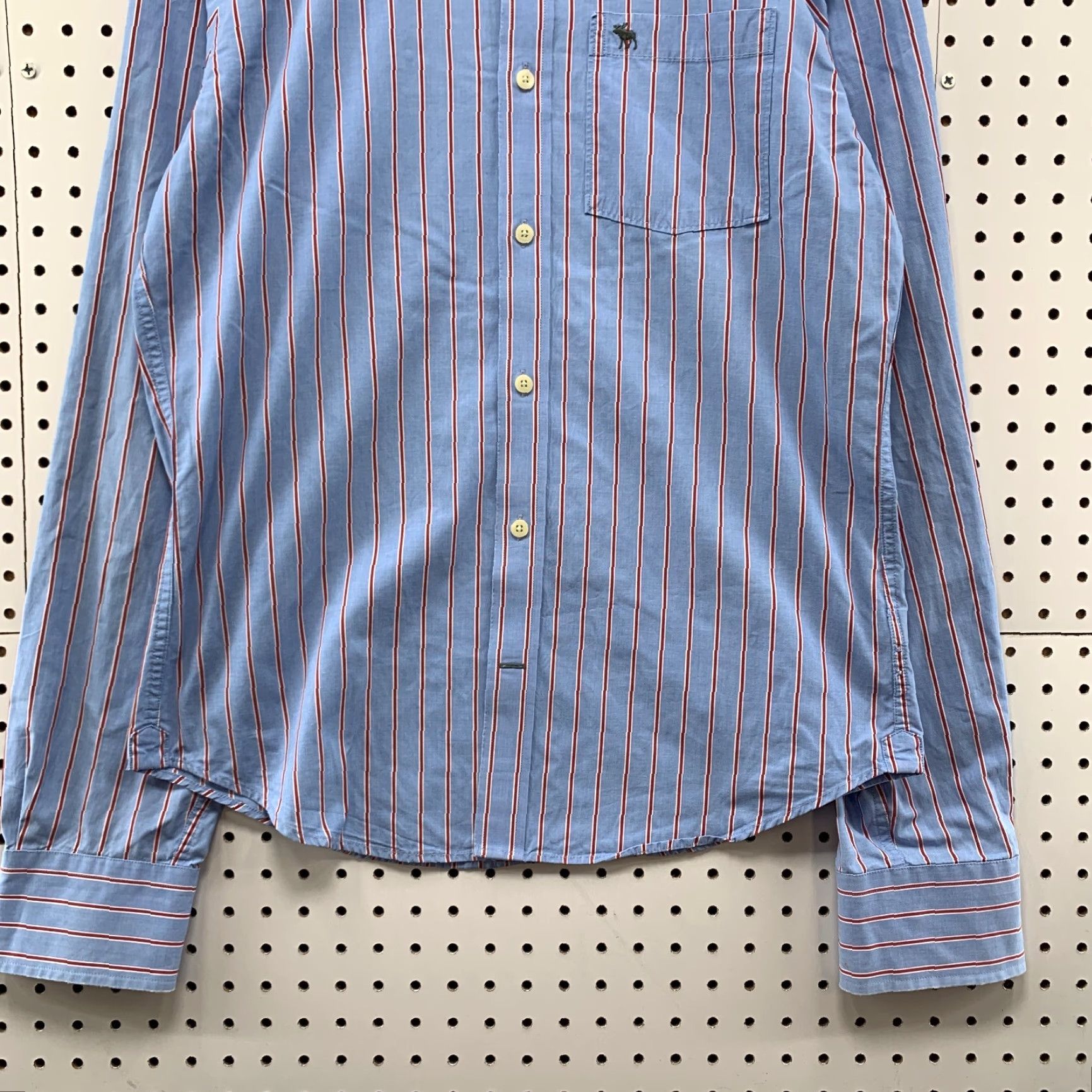 Abercrombie & Fitch Abercrombie & Fitch Button Shirt Mens Large Muscle Fit Blue Striped 22.5x30 Size US L / EU 52-54 / 3 - 7 Thumbnail