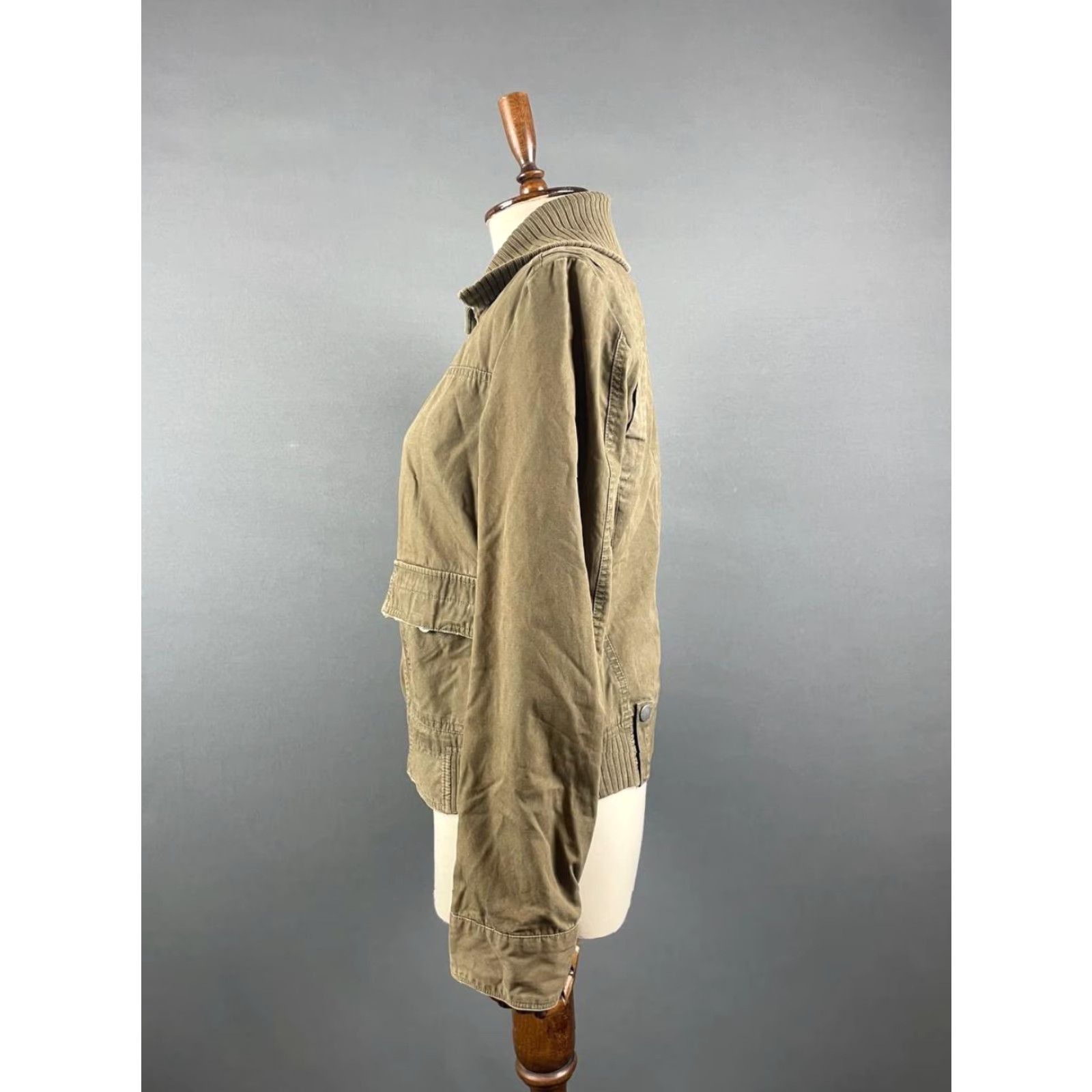 Diesel Diesel Jacket Women's Military Cotton Long Sleeve Brown Pockets Front Zip Button Hooded Mid-Length Regular L Size L / US 10 / IT 46 - 2 Thumbnail