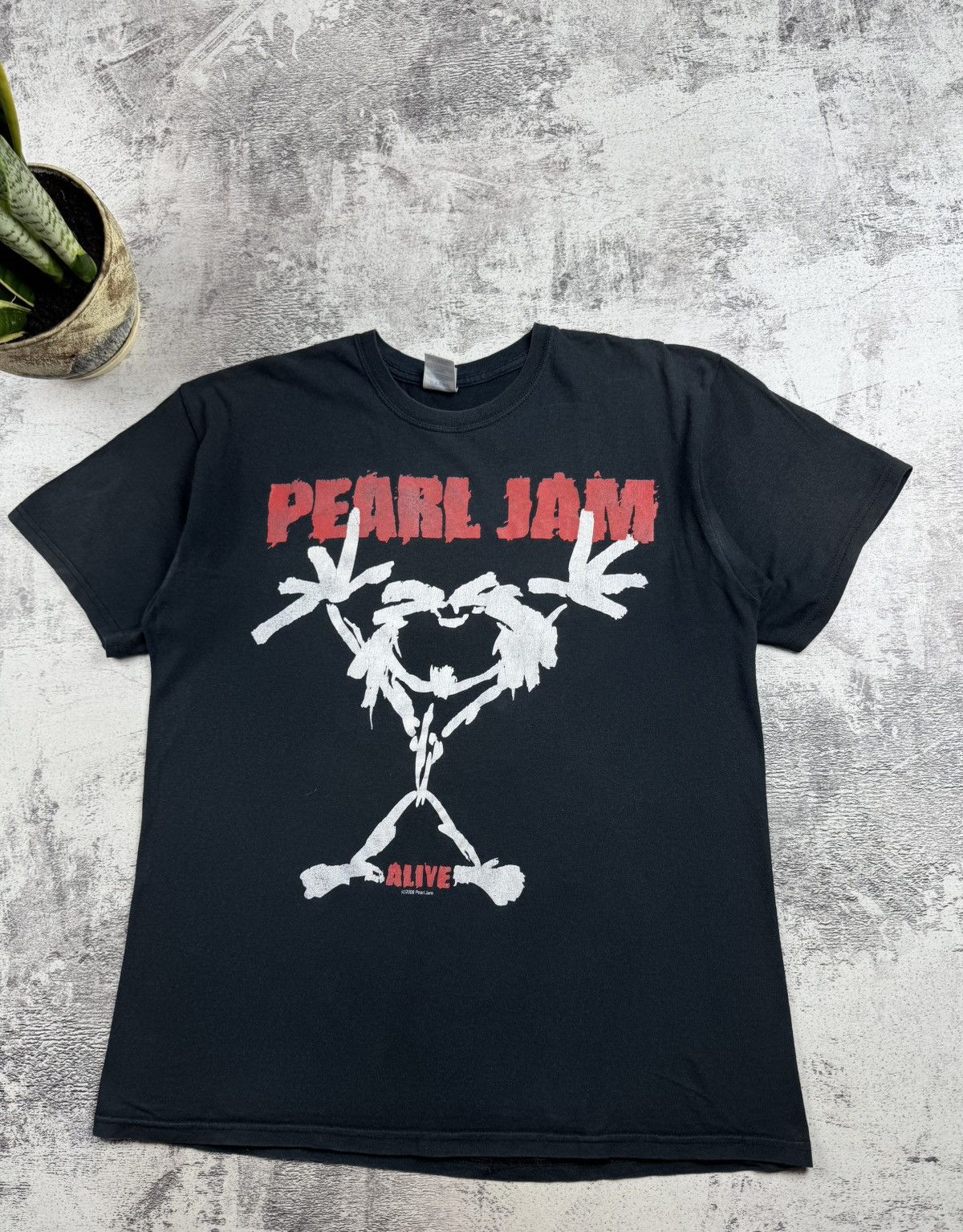 Vintage Pearl Jam 2008 Alive Stickman Men’s Rock Tour Rap Merch Hip Hop T Shirt Jersey Size US L / EU 52-54 / 3 - 4 Thumbnail