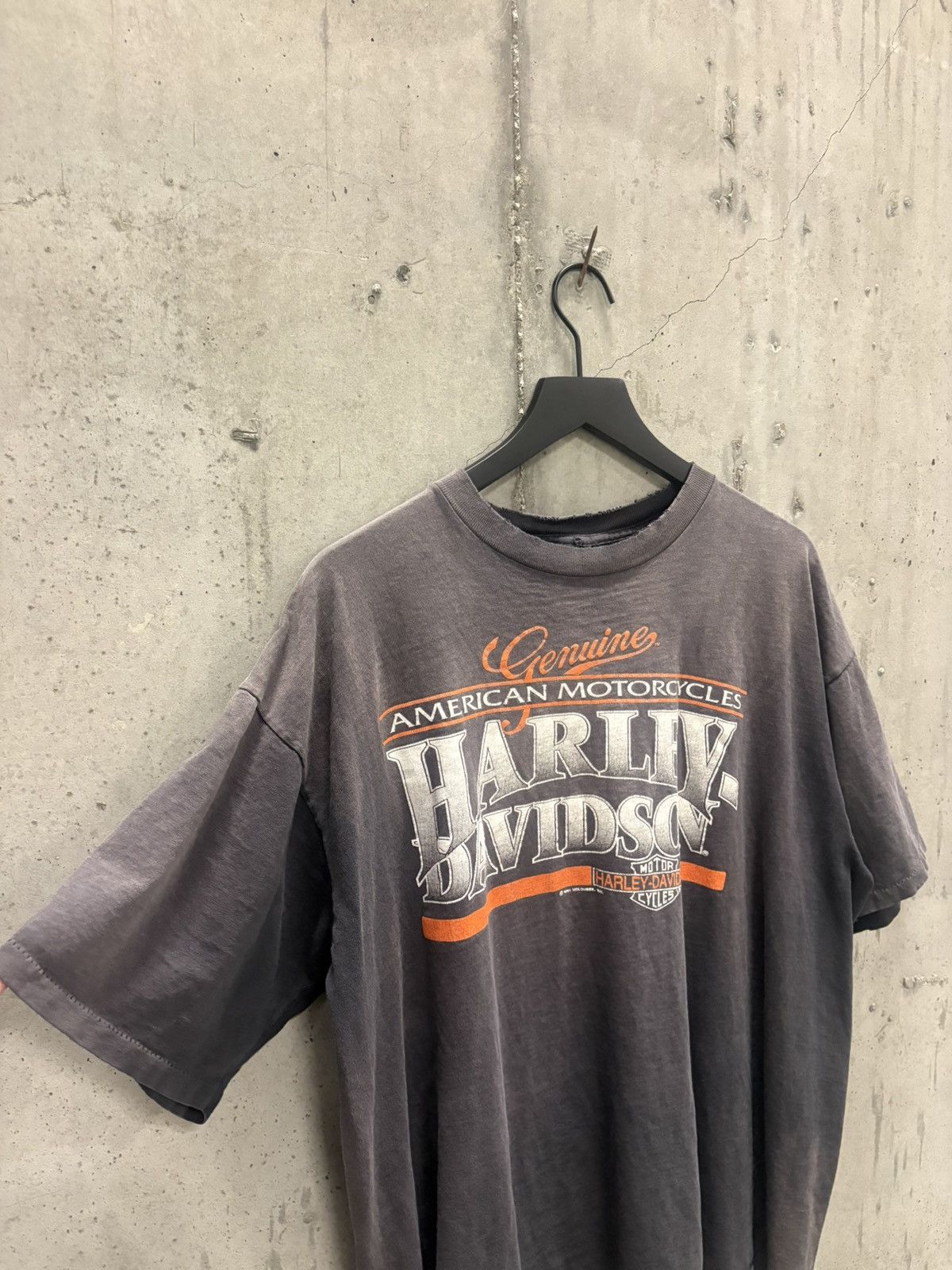 Harley Davidson Vintage Harley Shirt Faded Distressed Grunge Thrashed Band Size US XXL / EU 58 / 5 - 5 Thumbnail
