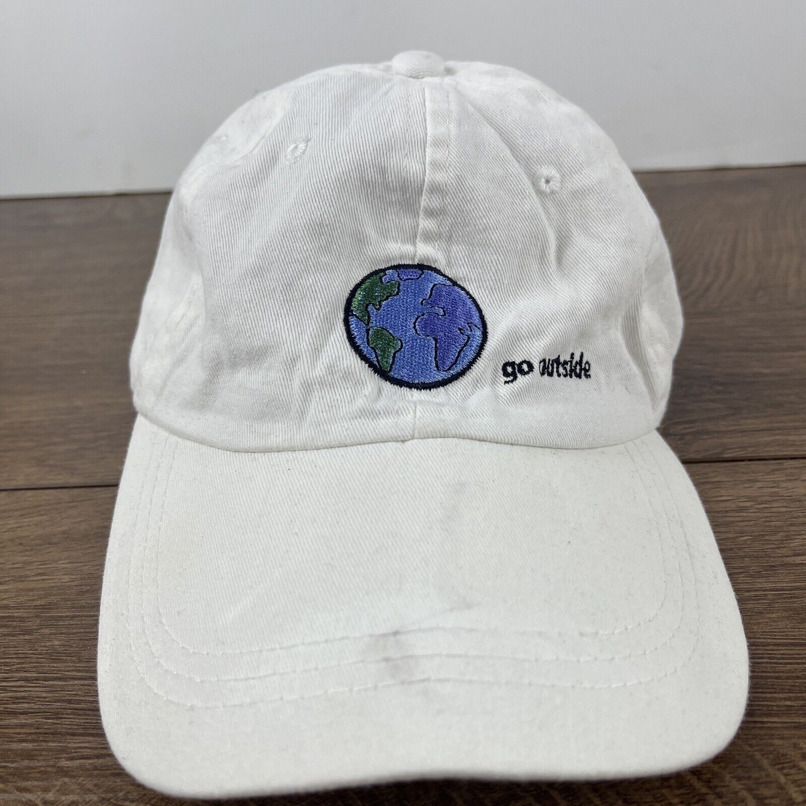 Other Go Outside Hat World Globe Hat White Hat Adjustable Adult Si Size ONE SIZE - 3 Thumbnail