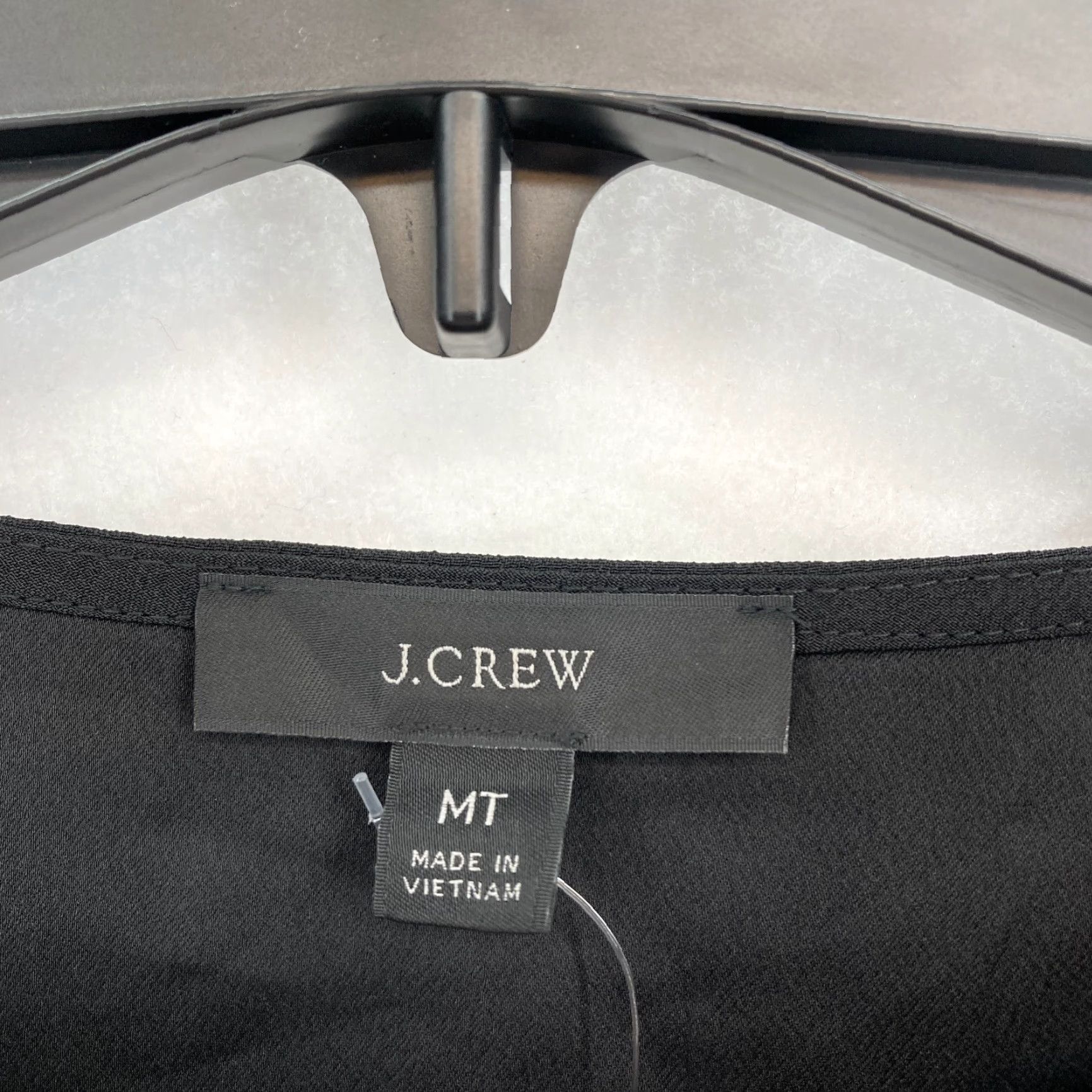 J.Crew J.CREW Puff Sleeve Satin Back Crepe Top Women's MT Tall Black Keyhole Neckline Shirt Size M / US 6-8 / IT 42-44 - 5 Thumbnail