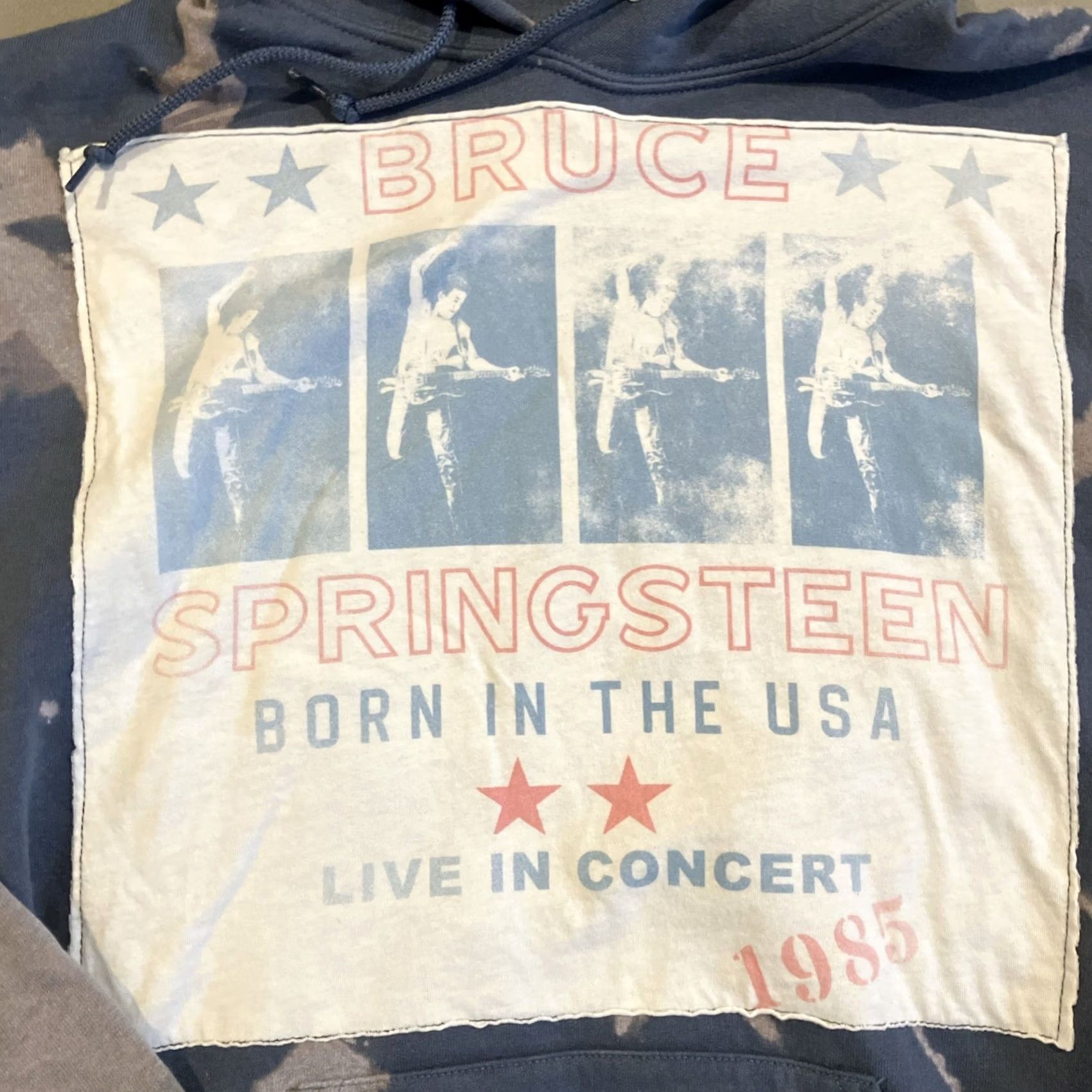 Jerzees Bruce Springsteen Born In The USA 1985 Tue Dye Hoodie M Pullover Multicolor Jerzees Men Mens Hoodie Size US M / EU 48-50 / 2 - 2 Thumbnail