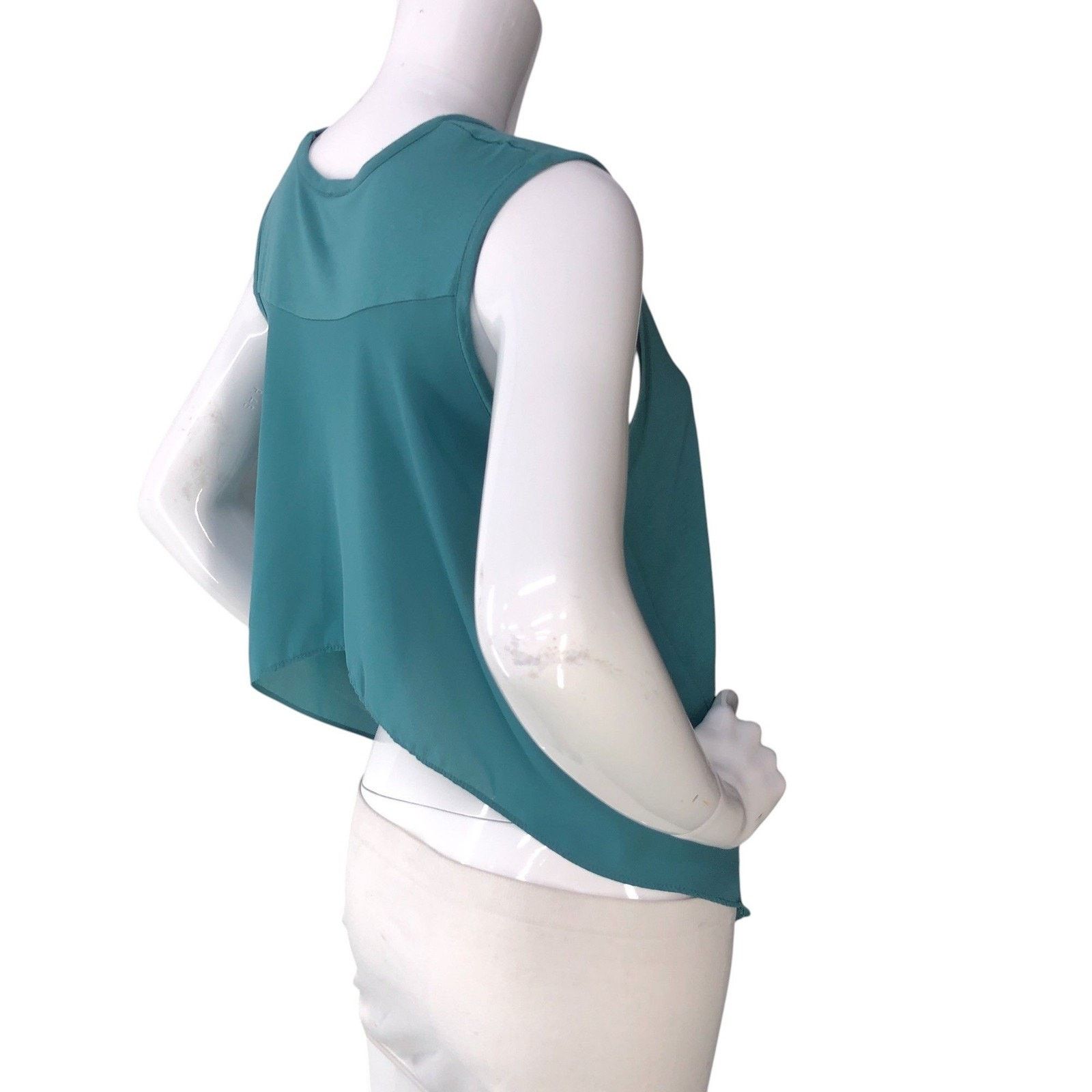 Haute Hippie Haute Hippie Tank Top S Teal Modal Scoop Neck High-Low Hem Size S / US 4 / IT 40 - 8 Thumbnail