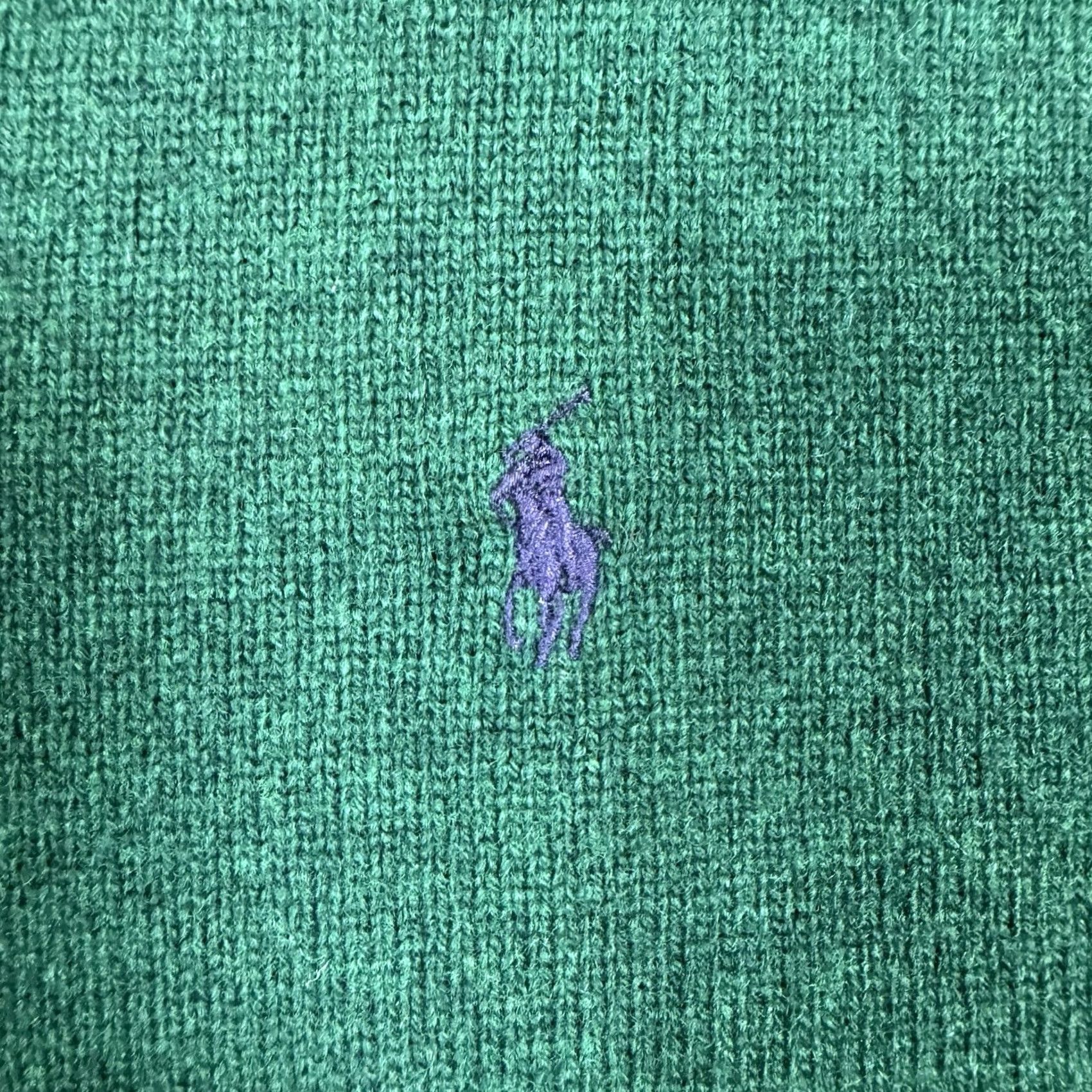 Polo Ralph Lauren VINTAGE Polo Ralph Lauren Sweater Mens XL Wool Lambswool V-Neck Green Pony 90s Pullover Knit Regular Logo 100% Authenticity Size US XL / EU 56 / 4 - 5 Thumbnail