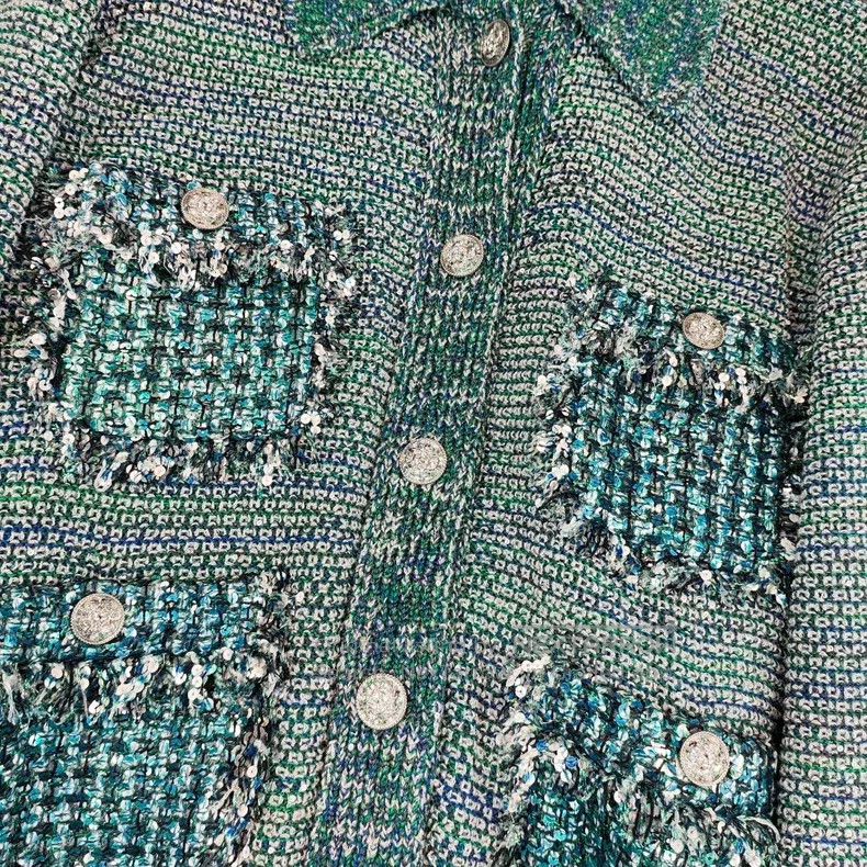 Chanel Chanel Tweed 23p sequin knitwear coat Size XS / US 0-2 / IT 36-38 - 4 Thumbnail