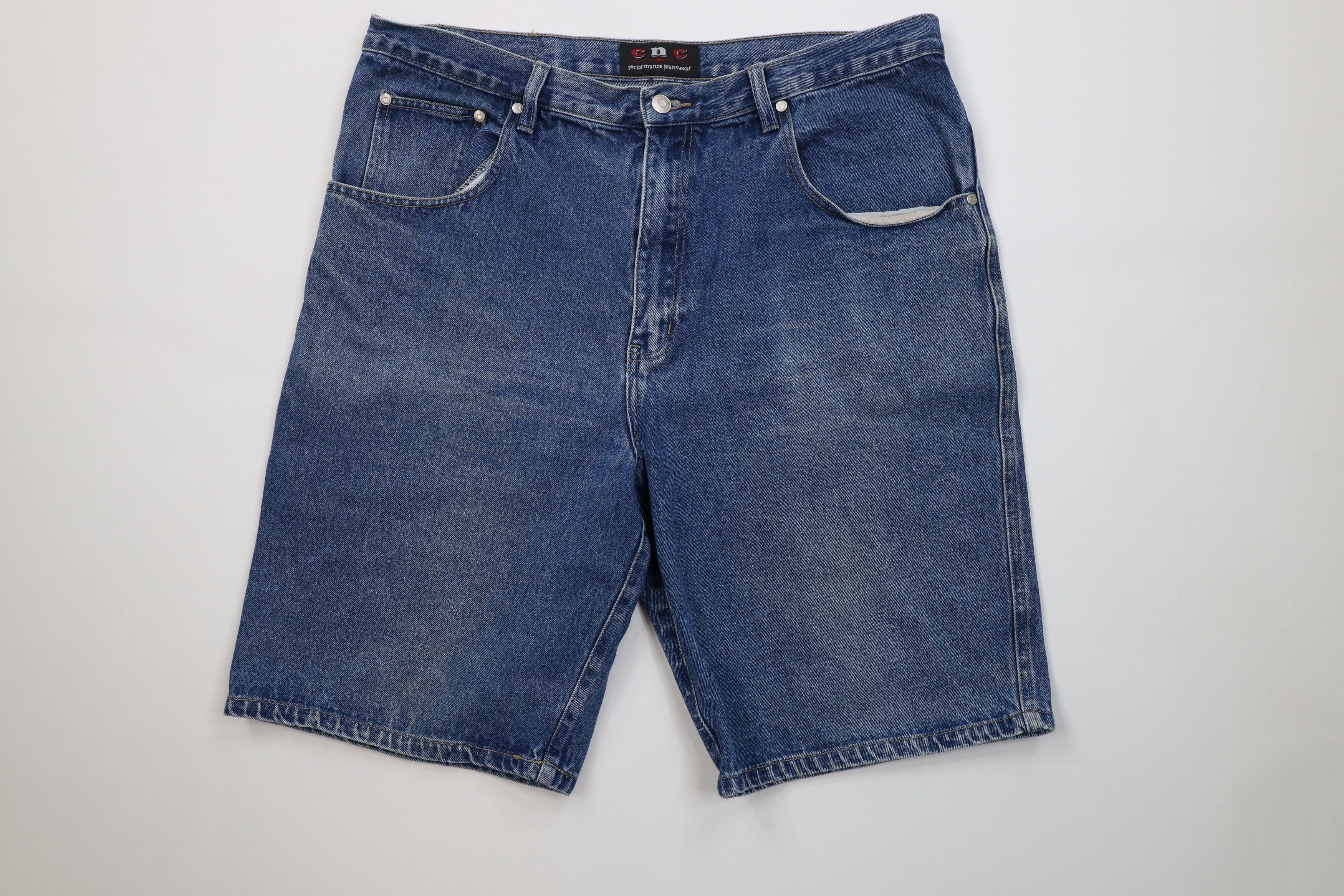 Vintage Vintage 90s Y2K Streetwear Fit Denim Jean Shorts Jorts Blue Size US 38 / EU 54 - 1 Thumbnail