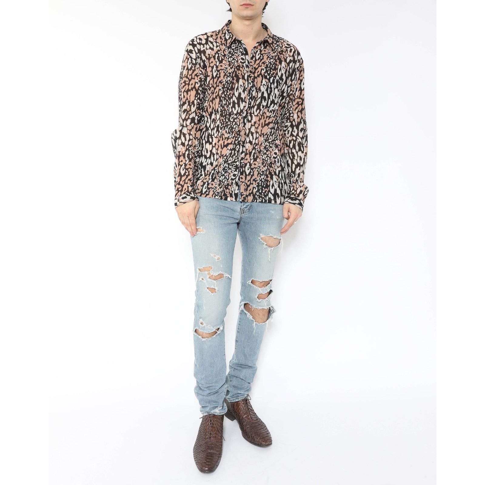 Saint Laurent Paris Leo Silk Shirt Size US XS / EU 42 / 0 - 7 Thumbnail