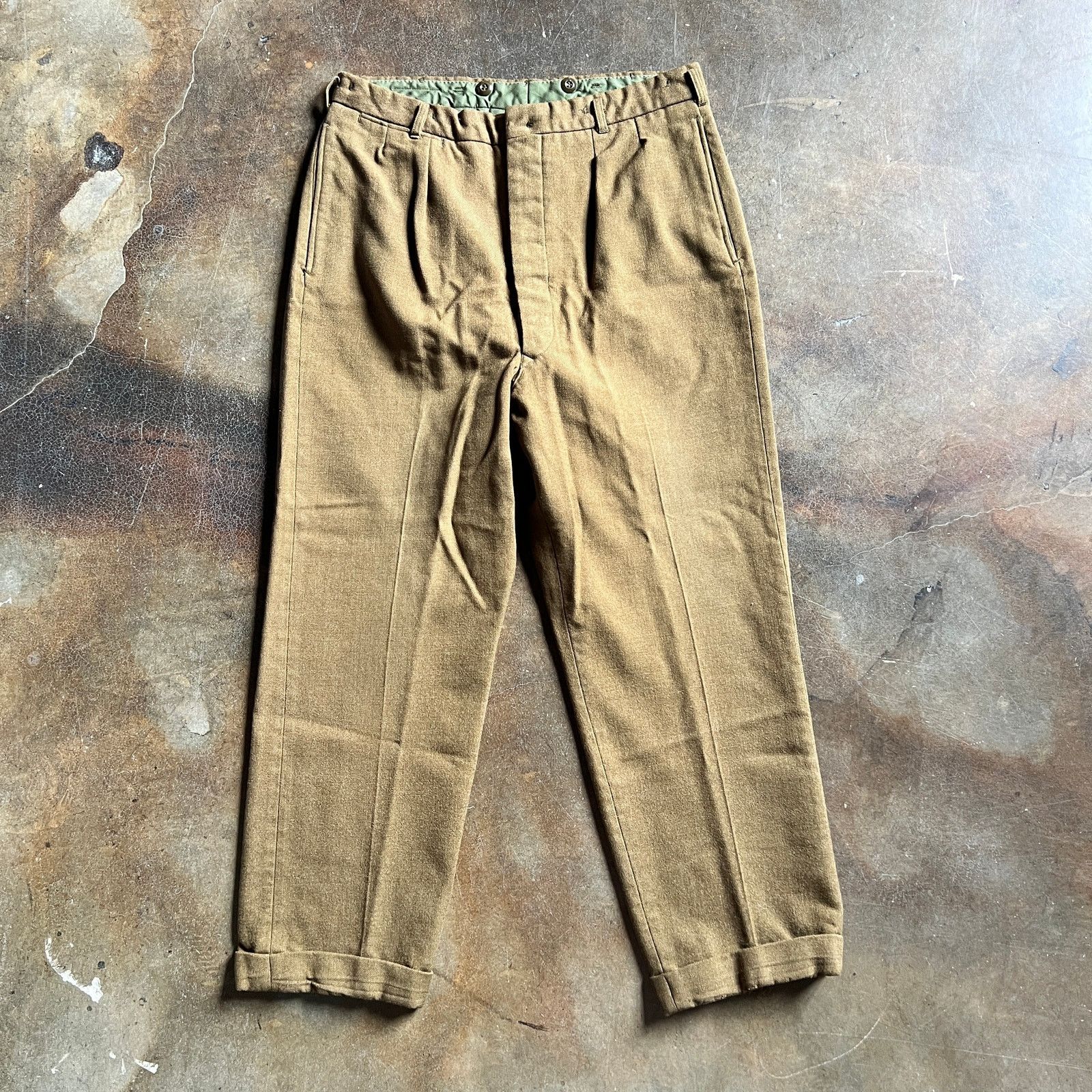 Aeronautica Militare VTG 60s Australian Army Military Wool Pants Mens 35R Size US 35 - 4 Thumbnail