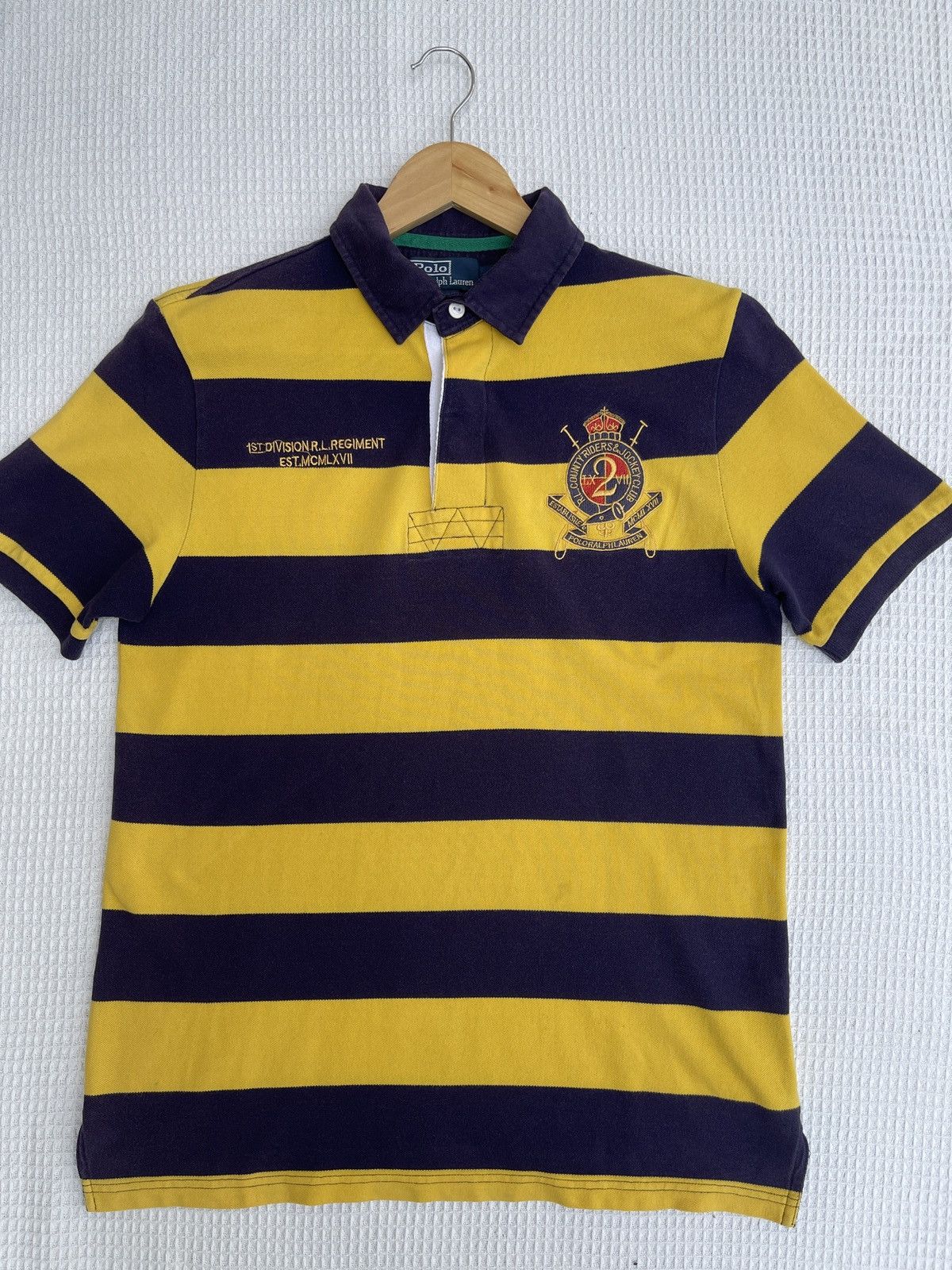 OVER THE STRiPES Rare🔥Vintage POLO RALPH LAUREN RUGBY T Shirt Size US M / EU 48-50 / 2 - 10 Thumbnail