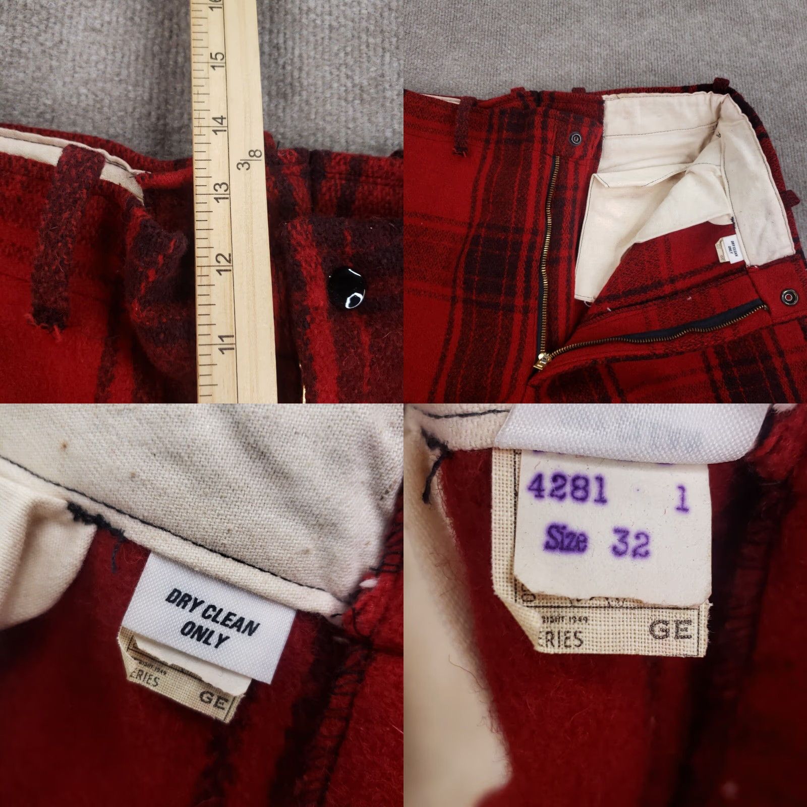 Vintage VINTAGE Wool Hunting Pants Mens Regular 32 Red Black Buffalo Plaid Size US 32 / EU 48 - 8 Thumbnail