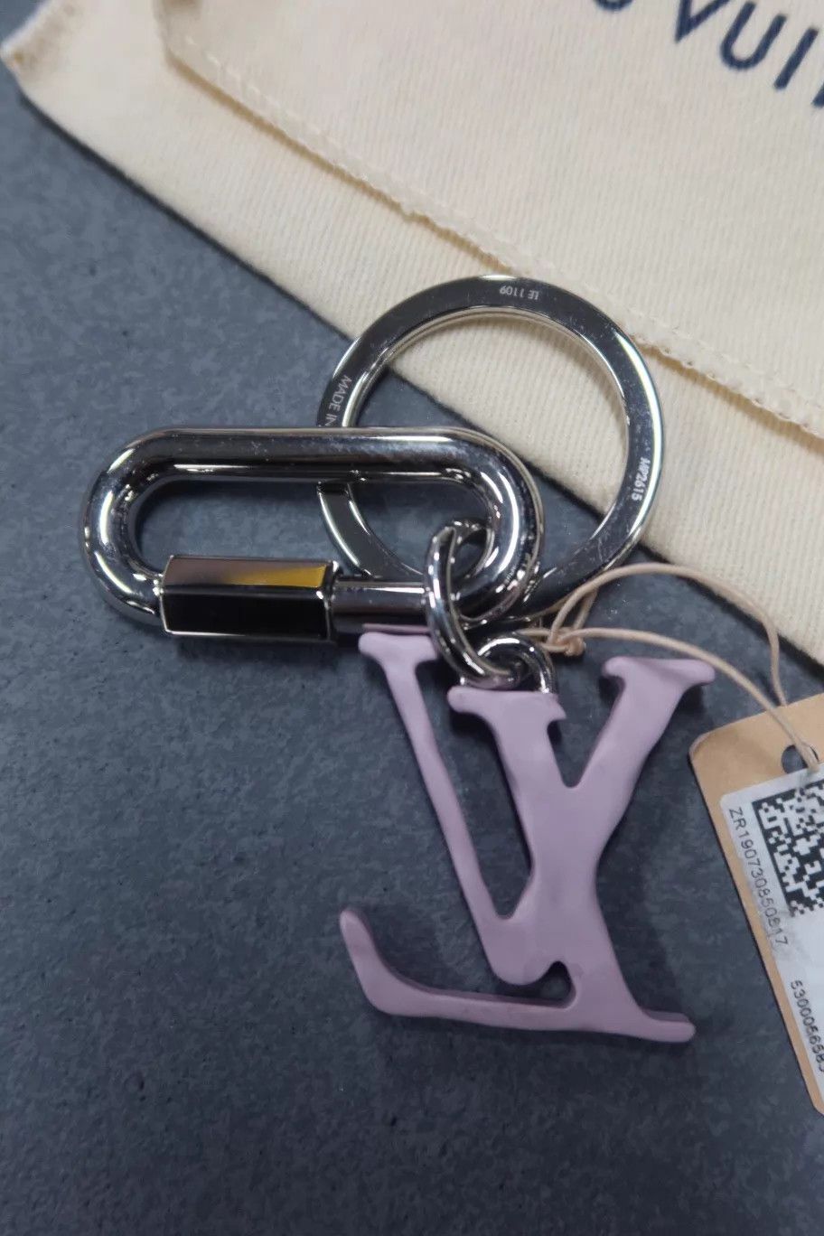 Louis Vuitton LV Shape Pink Big Logo Keychain NWT Size ONE SIZE - 4 Thumbnail