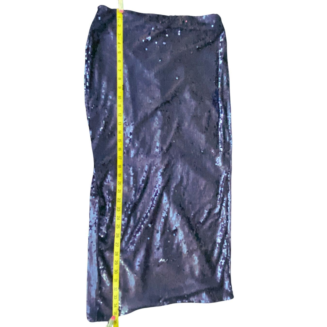 Shein BLUE SEQUIN MIDI SKIRT Size 31" - 4 Thumbnail