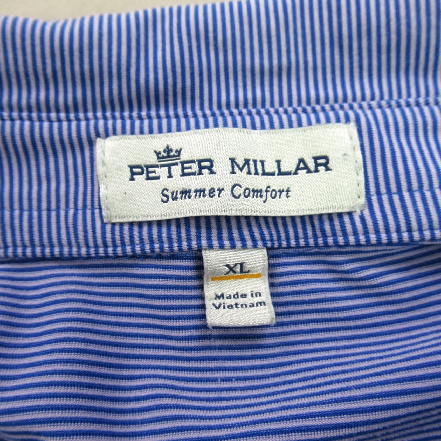 Peter Millar Peter Millar Polo Shirt Short Sleeve Golf Stripes XL Mens Blue Regular Knit Lightweight Casual Polo Size US XL / EU 56 / 4 - 4 Thumbnail