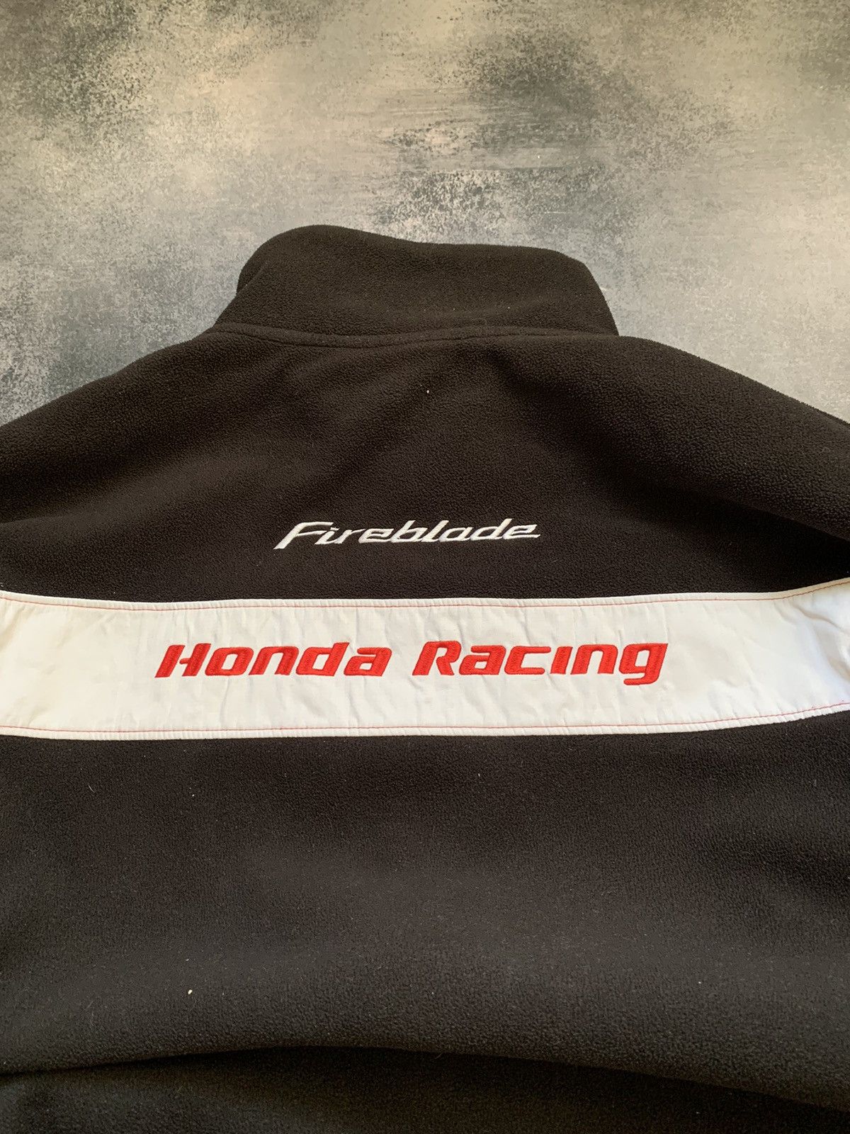 Honda × Vintage Vintage Honda Racing Distressed Fleece Jacket World Racing Size US XL / EU 56 / 4 - 7 Thumbnail