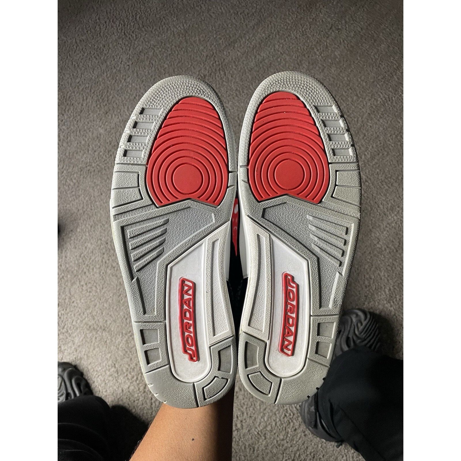 Nike Size 11.5- 08’ CDP Air Jordan 3 Black Cement Sole Swapped Size US 11.5 / EU 44-45 - 5 Thumbnail
