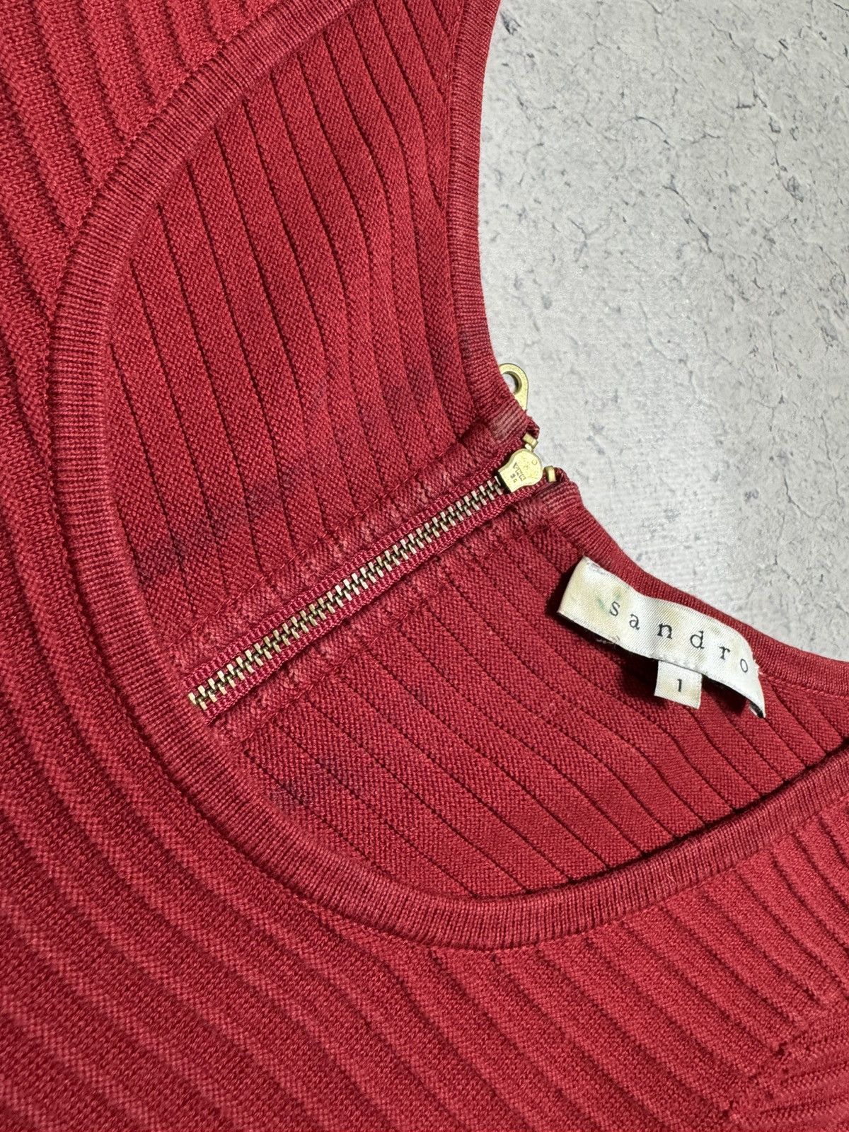 Sandro Sandro Red Knit Dress Size S / US 4 / IT 40 - 11 Thumbnail