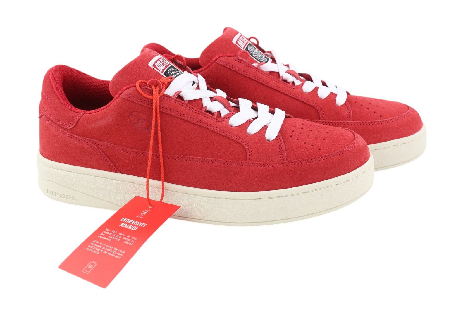 Diesel S-SINNA LOW EU44 Red Leather Low Top Logo 41106 Size US 11 / EU 44 - 2 Thumbnail