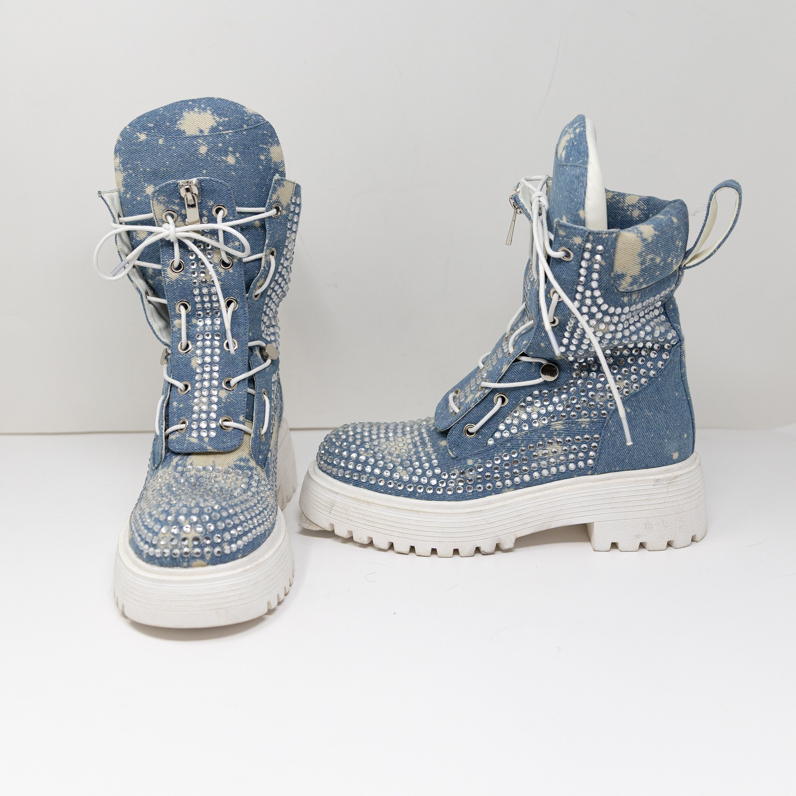 Azalea Wang NEW Azalea Wang Harlyn Denim And Diamonds Size US 6 / IT 36 - 1 Thumbnail