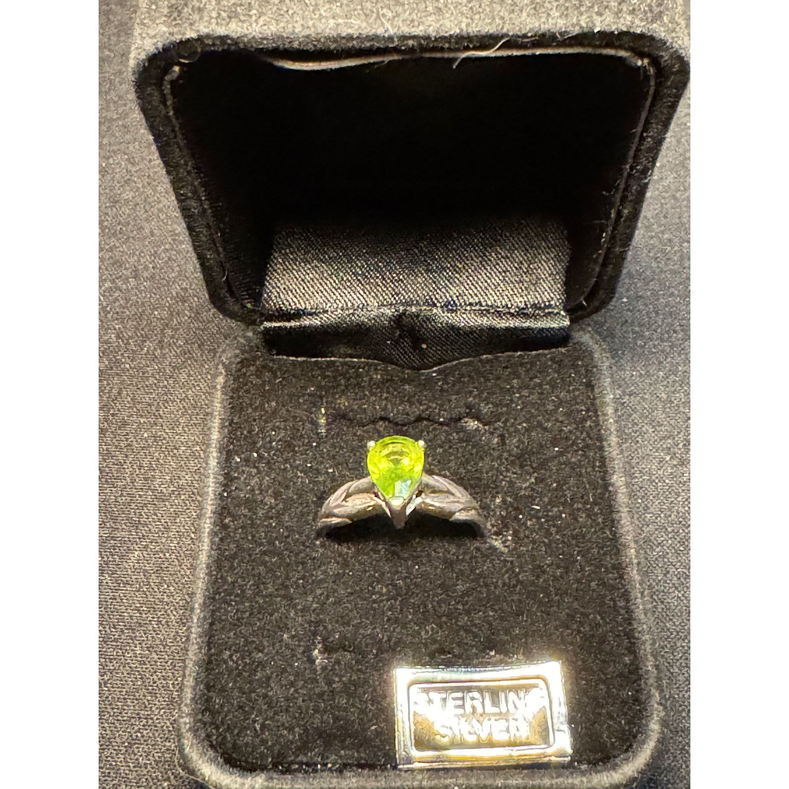 Other 925 Sterling Silver Pear Shaped Emerald Size 7 Size ONE SIZE - 1 Thumbnail