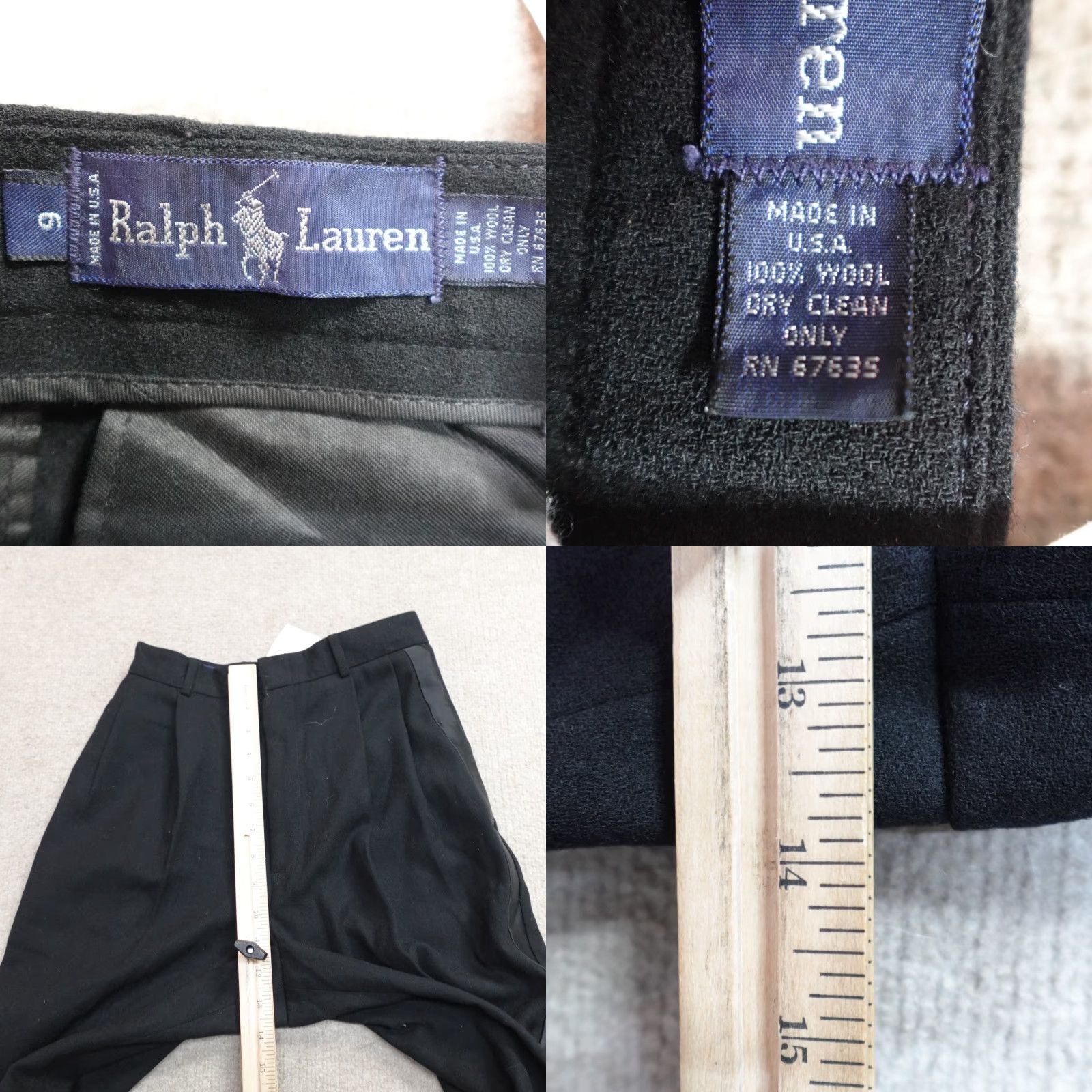 Missoni VINTAGE Ralph Lauren Womens Pants 0 Black Wool Tuxedo Old Stock USA NEW READ Size 25" / US 0 / IT 36 - 9 Thumbnail