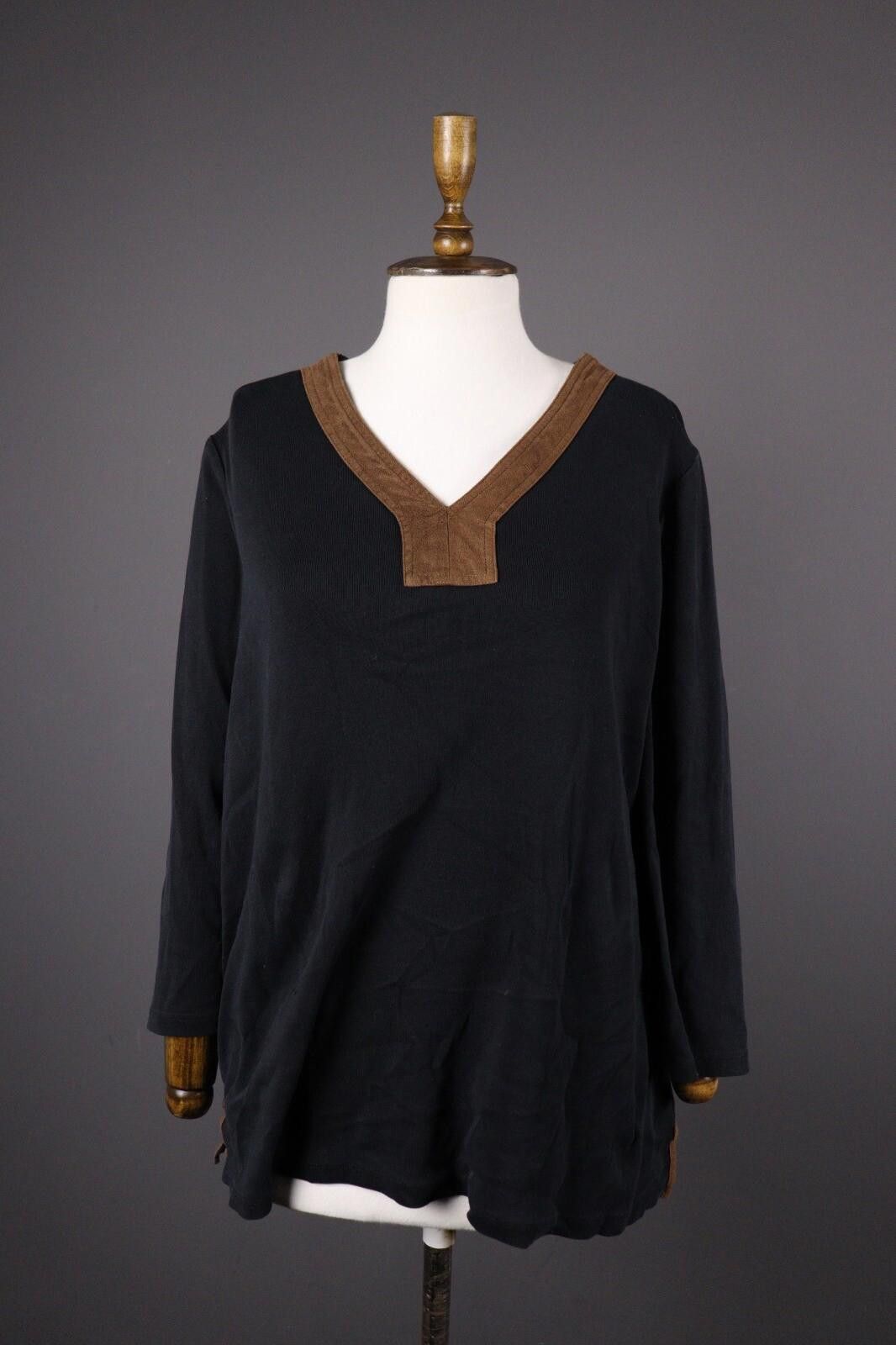 Lauren Ralph Lauren Lauren Ralph Lauren Black Long Sleeve Blouse Shirt Size 2X Size XXL / US 16-18 / IT 52-54 - 1 Thumbnail