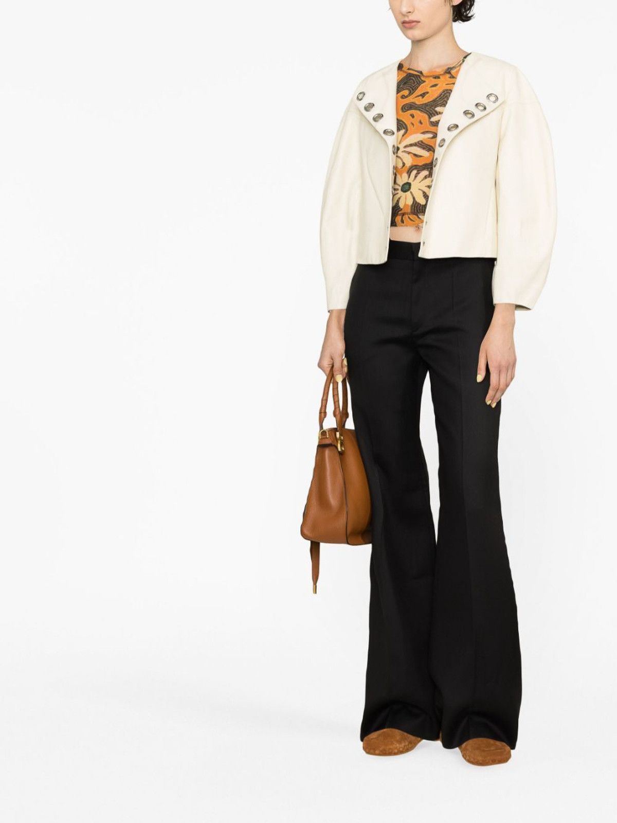 Chloe o1loc1c0625 Short Jacket in Eden White Size M / US 6-8 / IT 42-44 - 2 Thumbnail