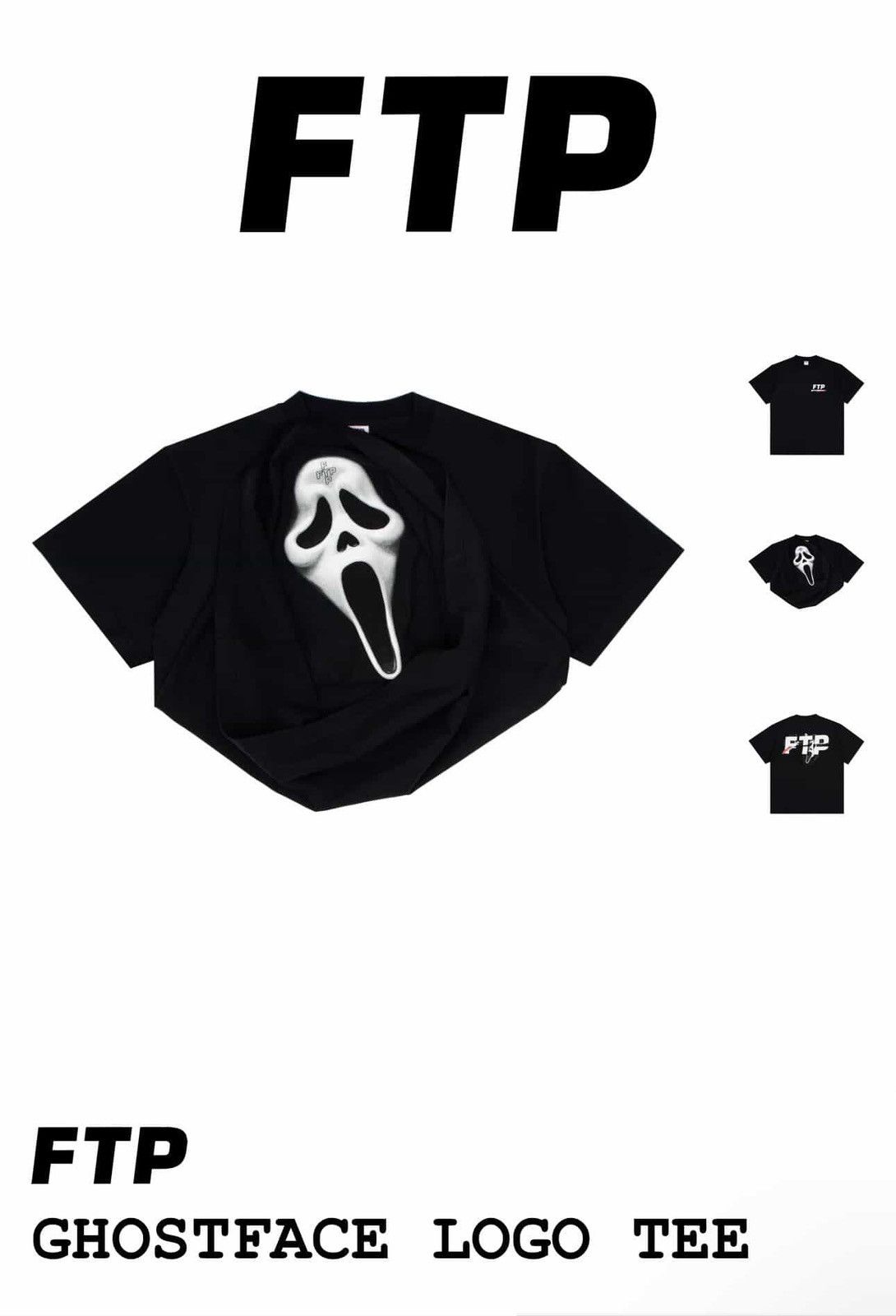 Fuck The Population FUCKTHEPOPULATION Ghostface Logo Tee (Black) Size US L / EU 52-54 / 3 - 6 Thumbnail