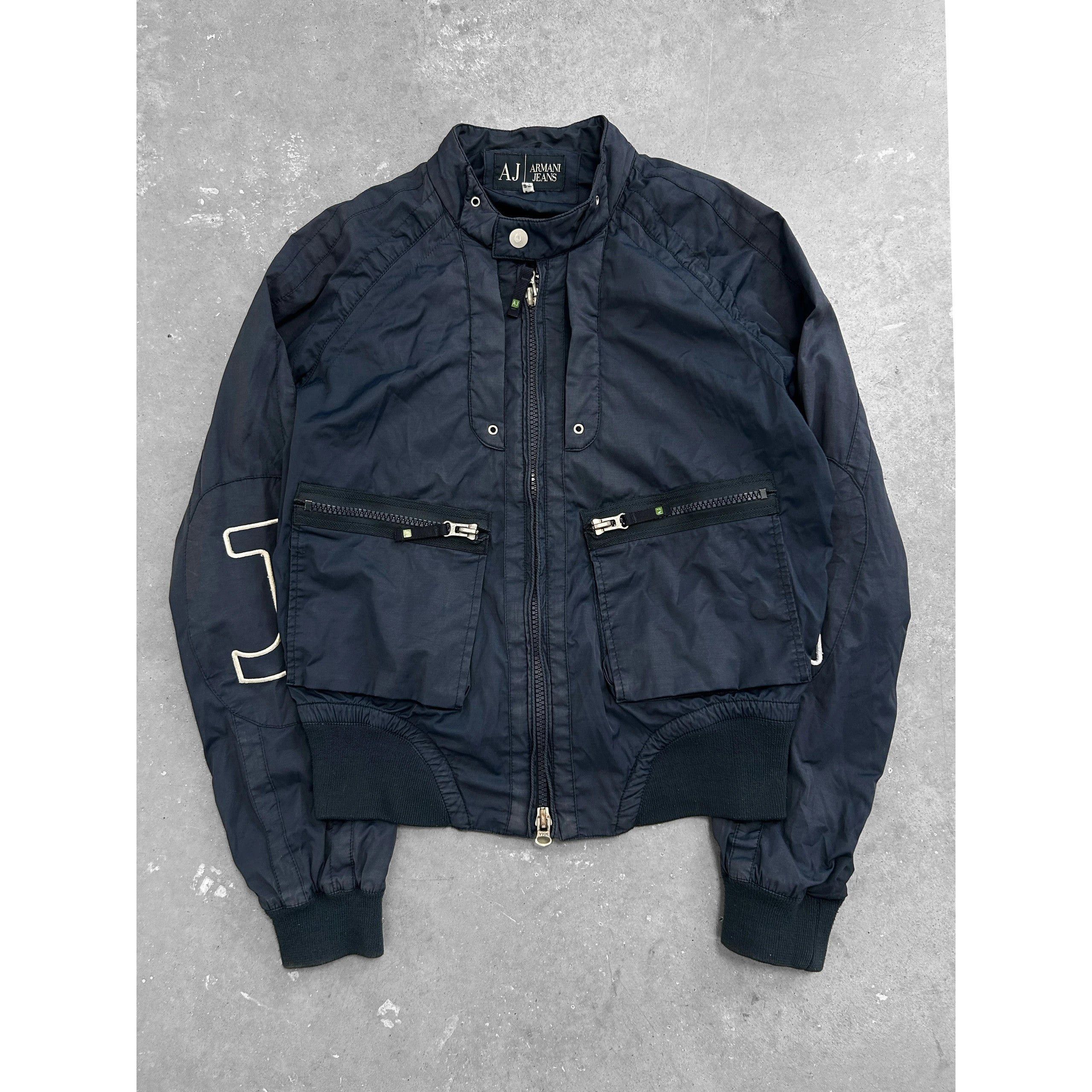 Armani Armani Jeans 2000's Navy Multizipper Jacket Size US M / EU 48-50 / 2 - 2 Thumbnail