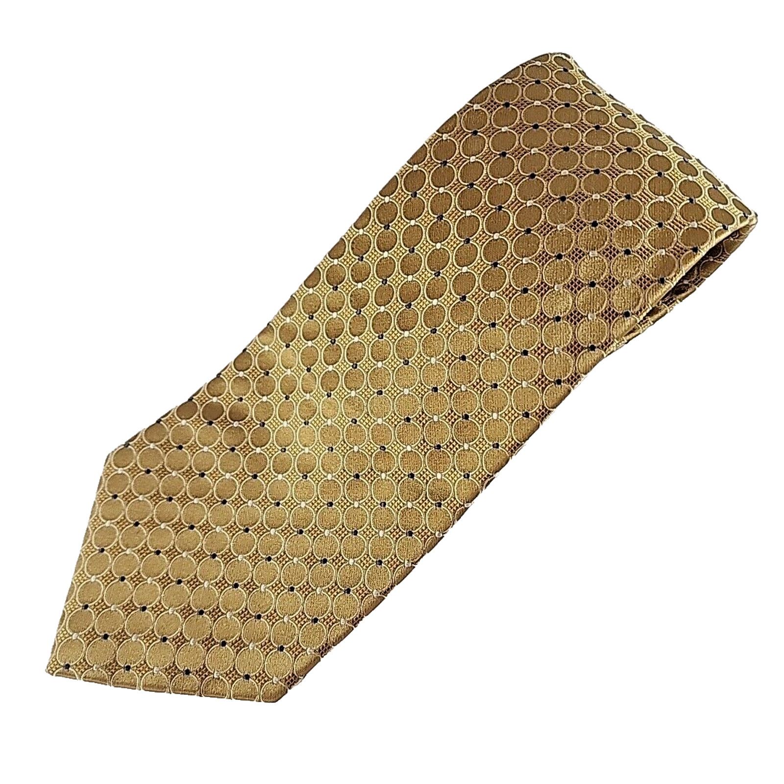 Geoffrey Beene Geoffery Beene Gold Geometric Silk Necktie - Like New Size ONE SIZE - 1 Thumbnail
