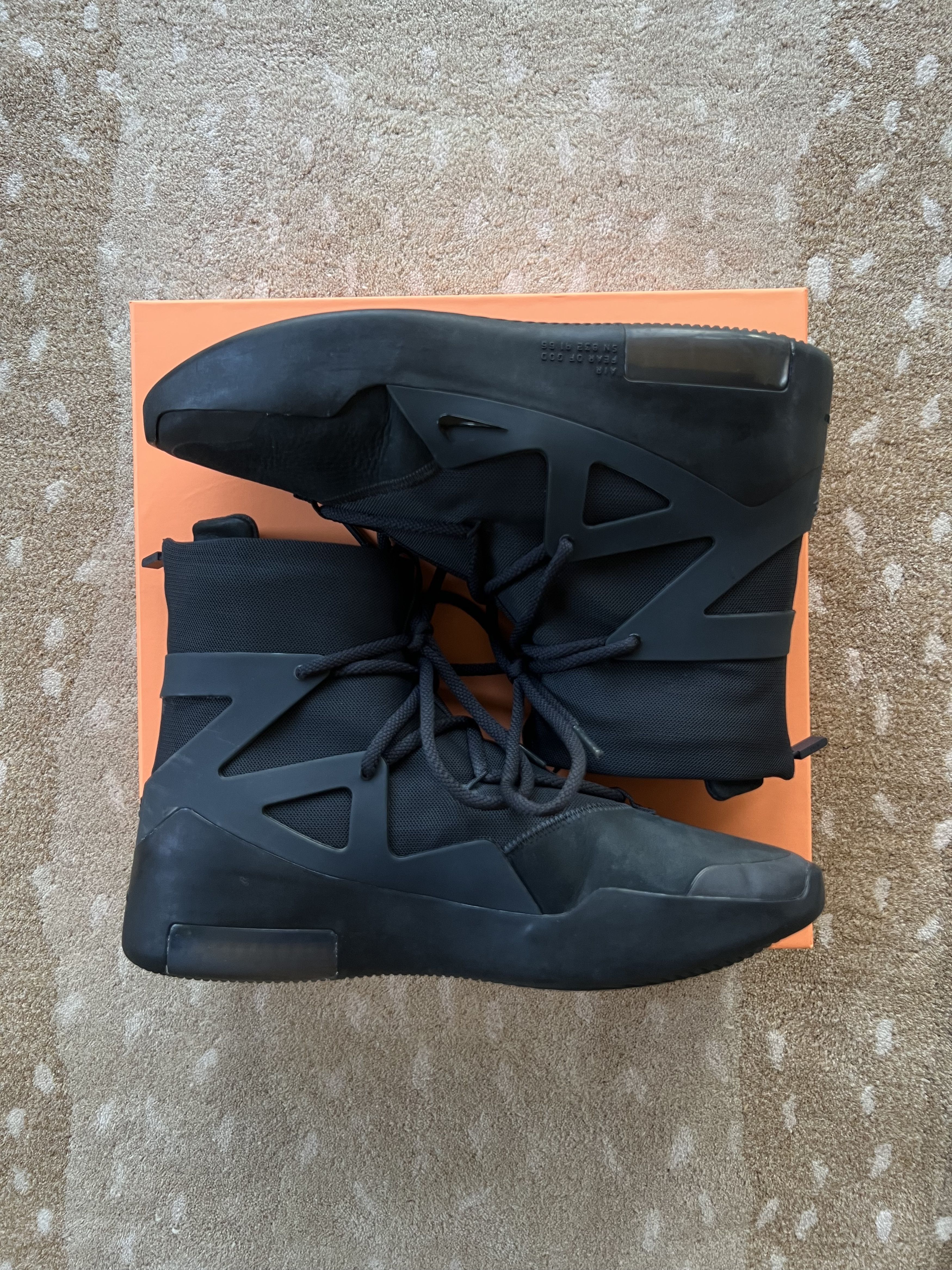 Fear of God × Nike Nike Air Fear of God 1 'Triple Black' Size US 11 / EU 44 - 8 Thumbnail