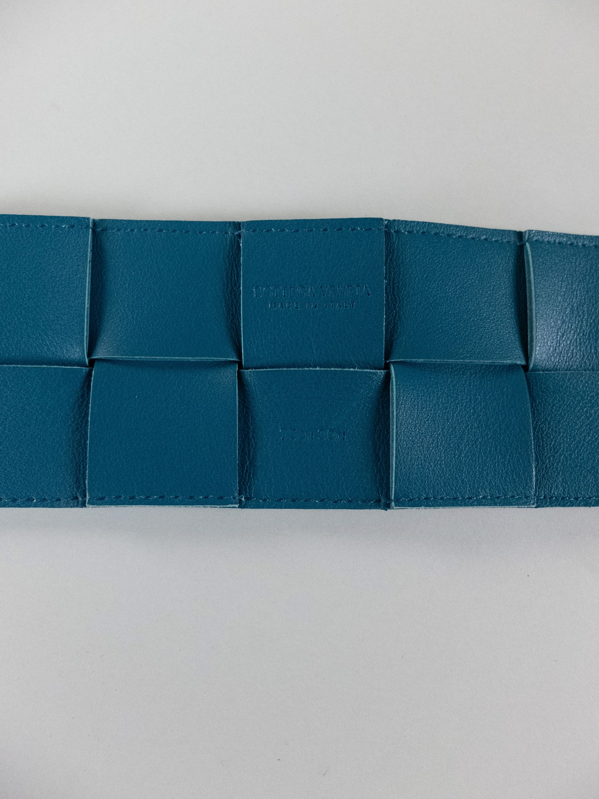 Bottega Veneta BOTTEGA VENETA blue intrecciato woven triangle belt 75 Size ONE SIZE - 7 Thumbnail