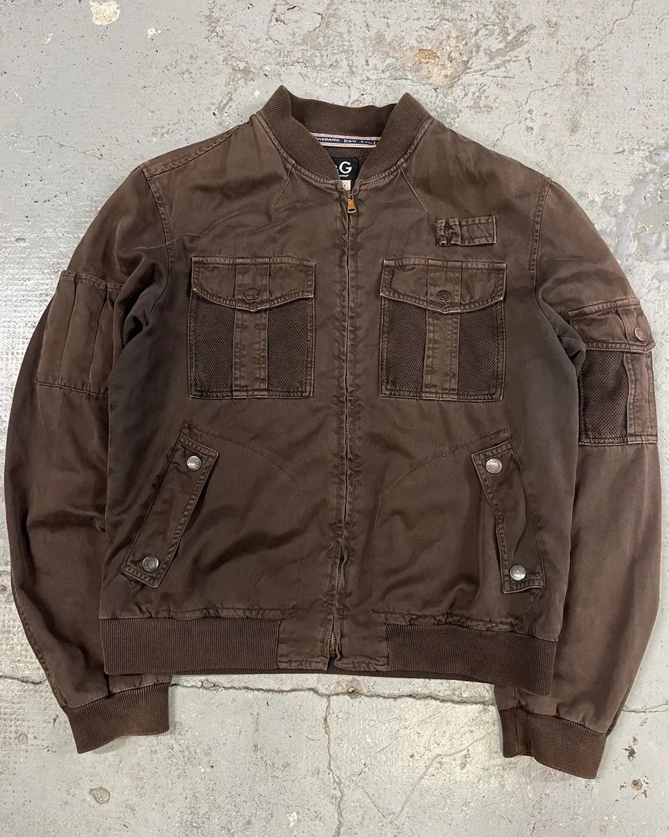 SS2003 Dolce & Gabbana Brown Cargo Combat Bomber Jacket