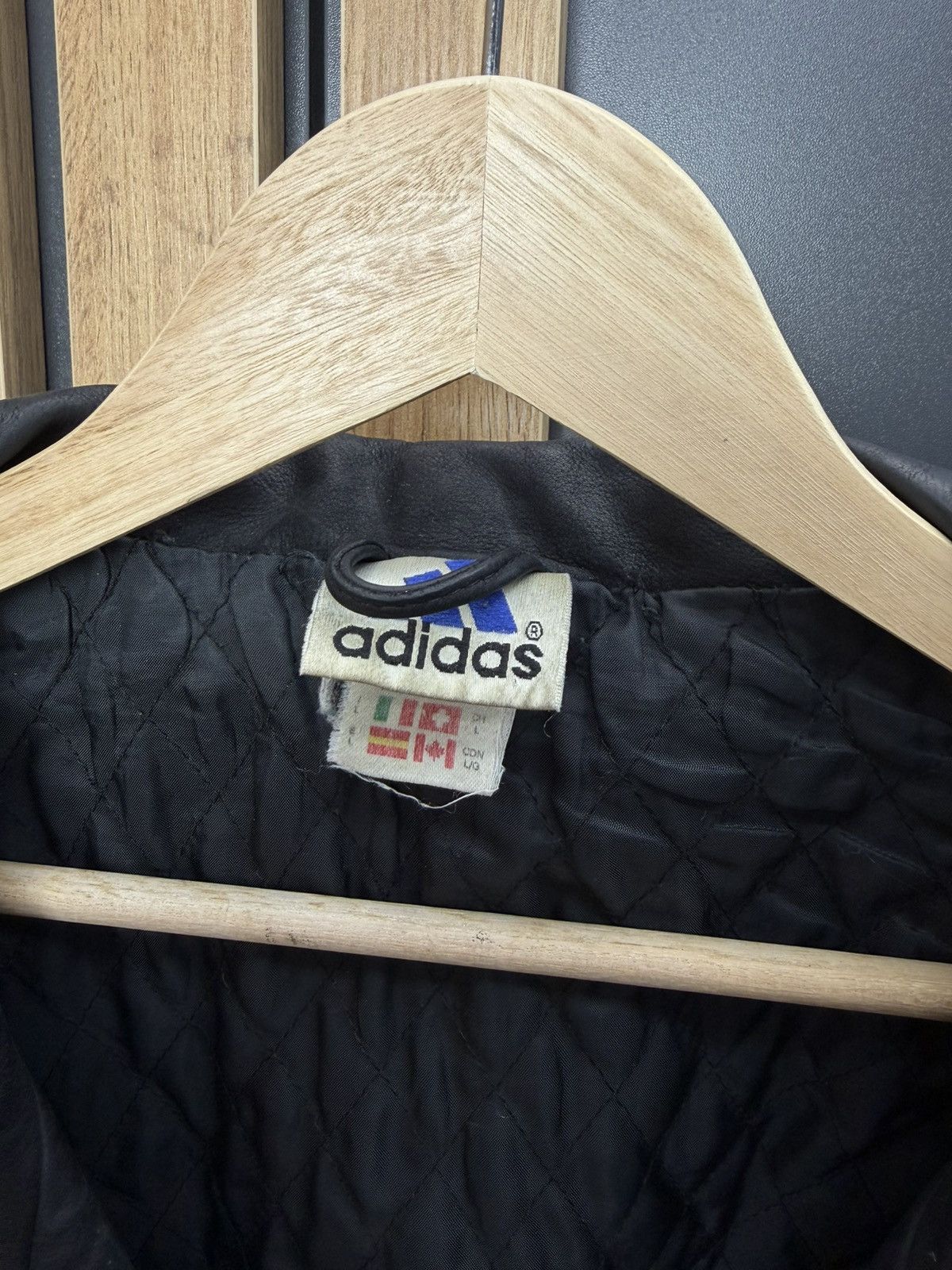 Adidas Vintage Adidas Dark Brown Leather Jacket Coat Size L Size US L / EU 52-54 / 3 - 6 Thumbnail