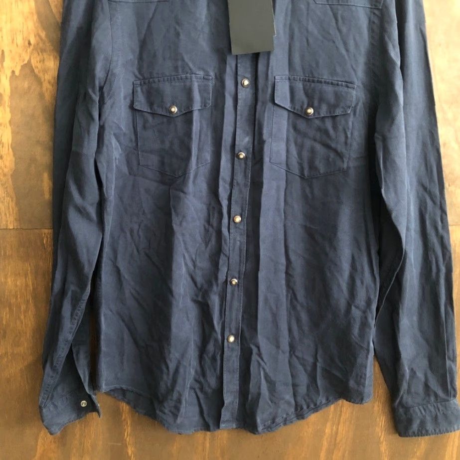 Zara ZARA Men Shirt Blue Relaxed Fit Button-Up 100% Lyocell Long Sleeve Small Shirt Mens Size US S / EU 44-46 / 1 - 3 Thumbnail
