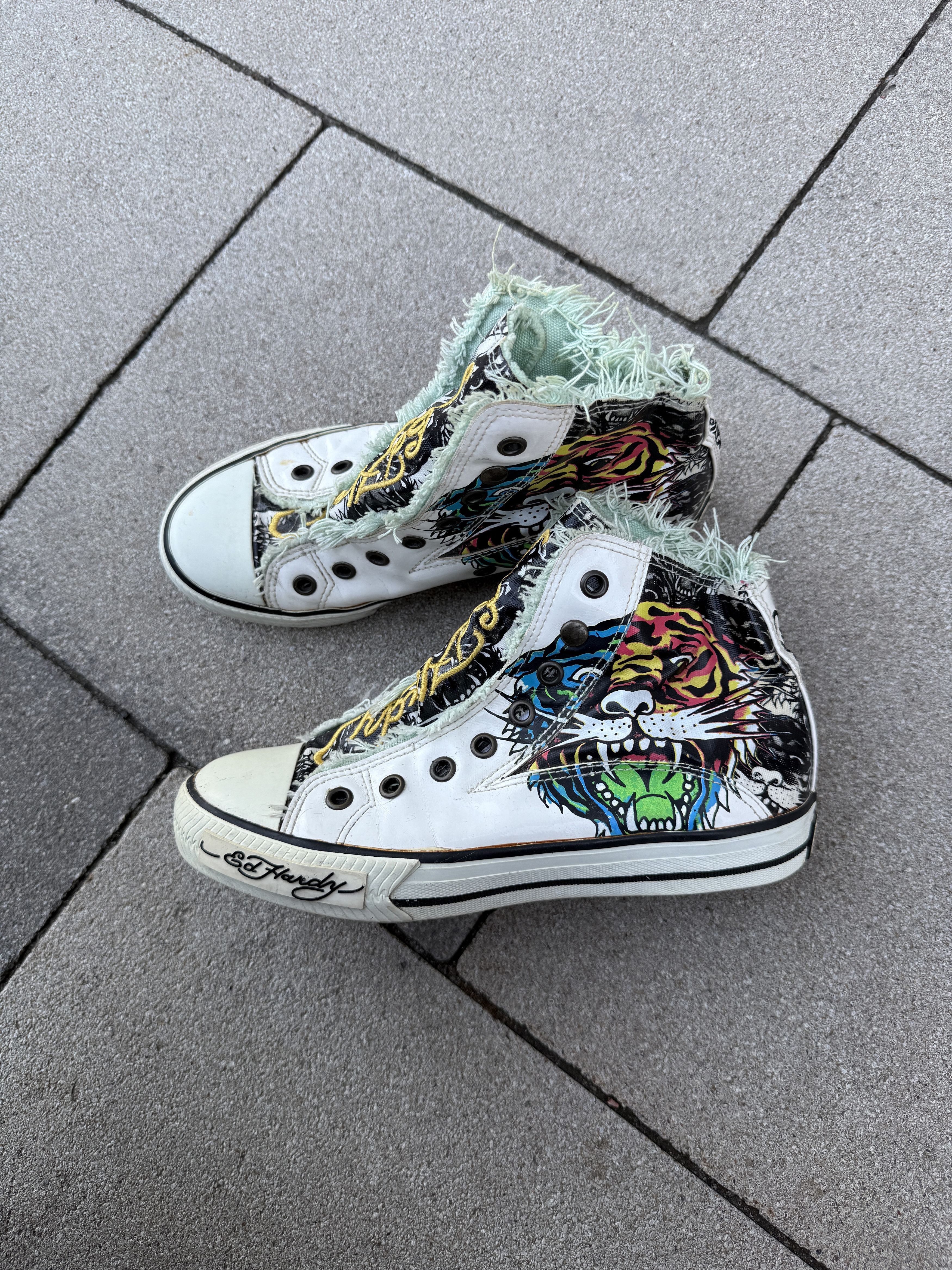 Ed Hardy × Vintage Vintage Y2K Ed Hardy High Top Sneakers Tiger Shoes Size 36 Size US 6 / IT 36 - 3 Thumbnail